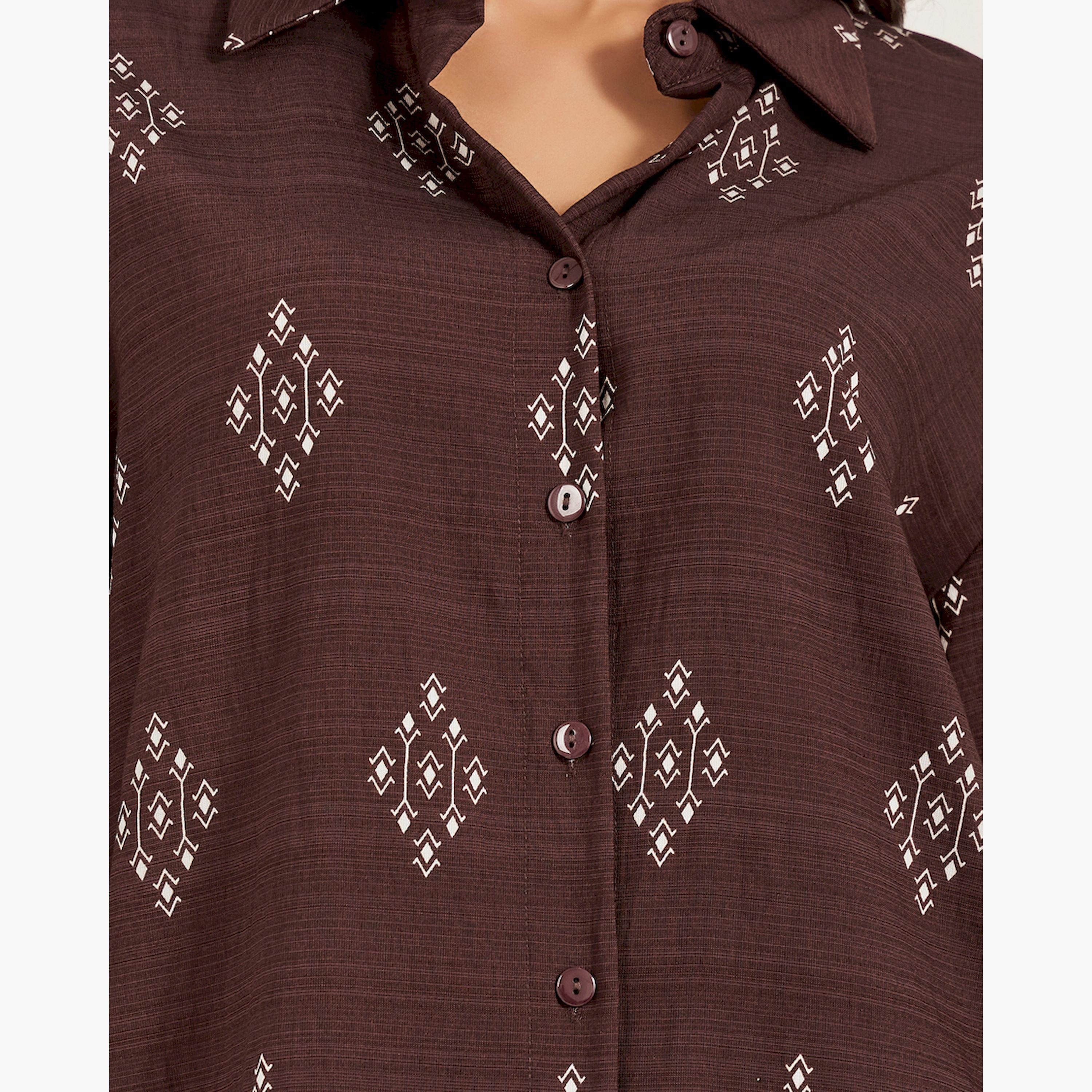 Styli Button Details Belted Shirt and Trouser Co-Ord Set-women-clothing-coordsets-image-3