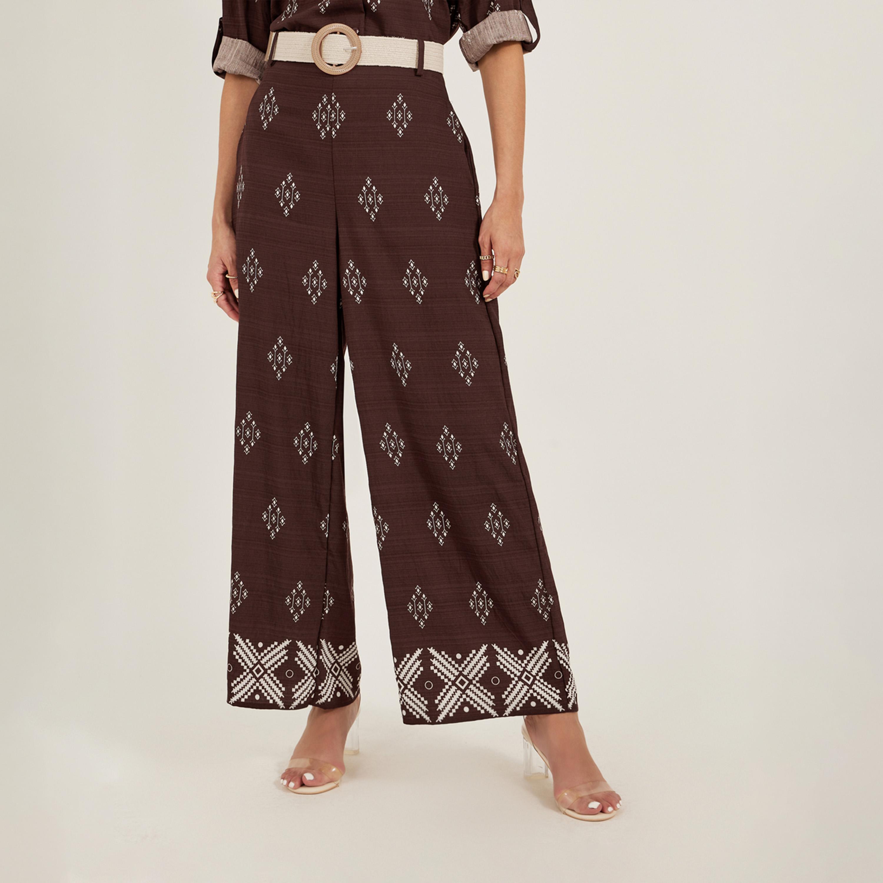 Styli Button Details Belted Shirt and Trouser Co-Ord Set-women-clothing-coordsets-image-4