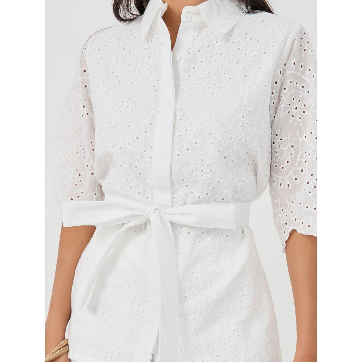 طقم منسق من بنطال وبلوزة شيفلي بحزام-women-clothing-coordsets-image-3