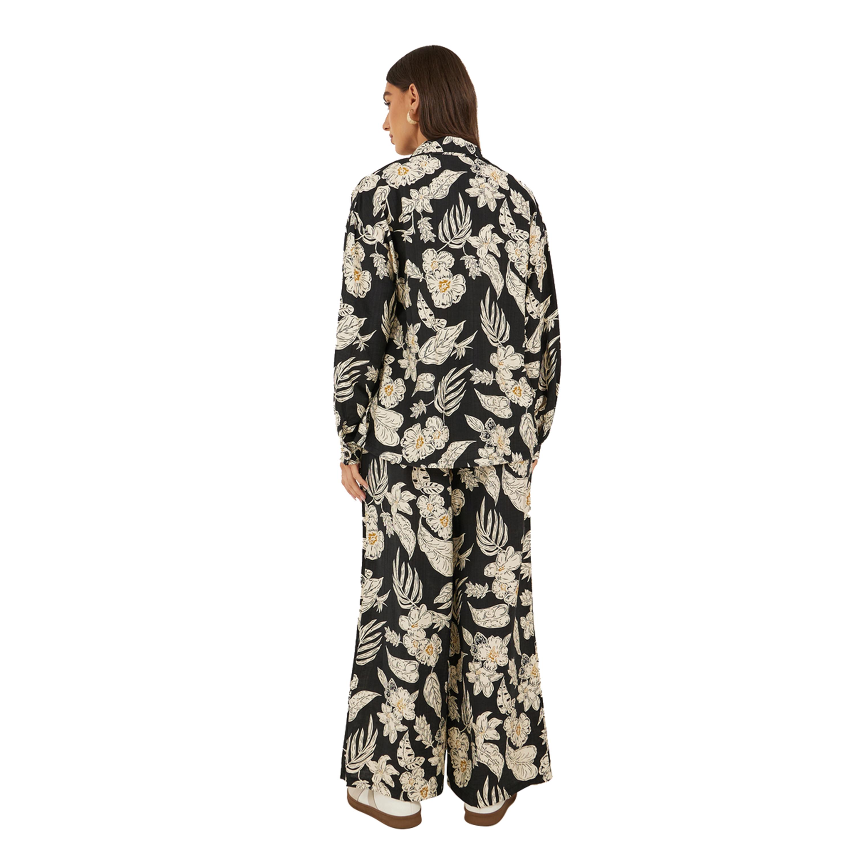 Styli Women Printed Oversized Shirt and Wide Leg Trousers Co-Ords-women-clothing-coordsets-image-5