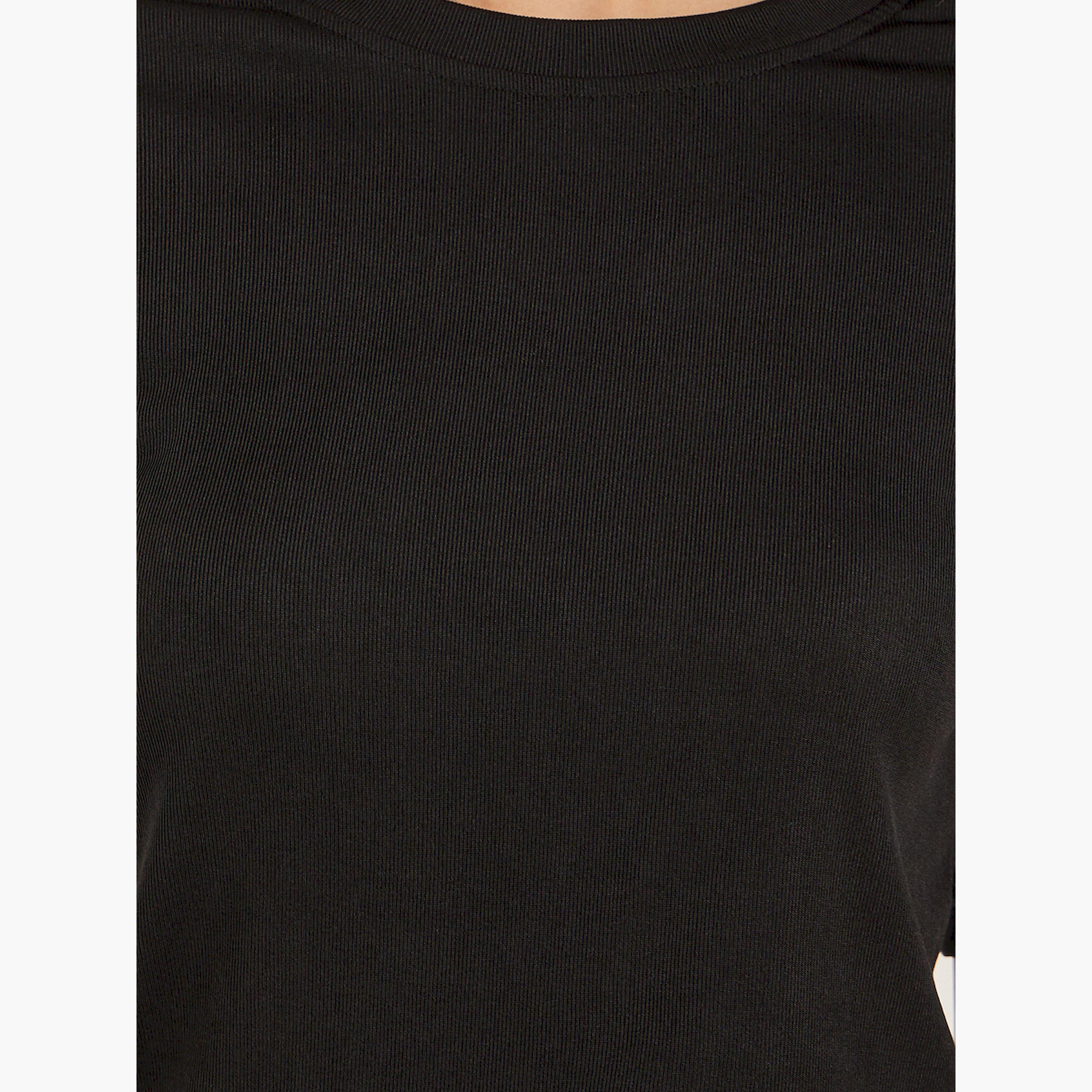 Styli Solid Knit Top and Printed Pleated A-Line Skirt Co-Ords-women-clothing-coordsets-image-3