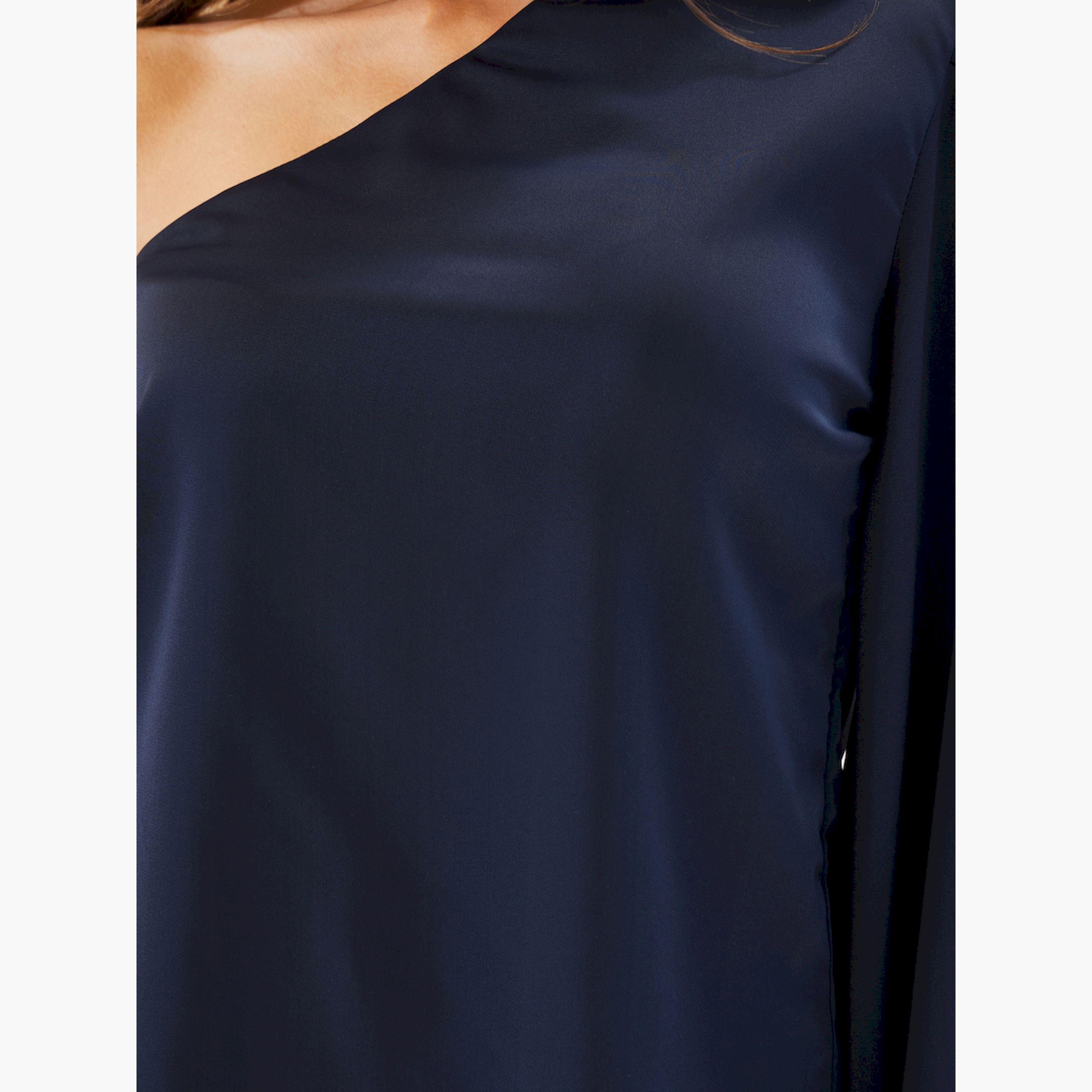 ستايلي - طقم بلوزة بكتف واحد مع بنطال واسع-women-clothing-coordsets-image-3