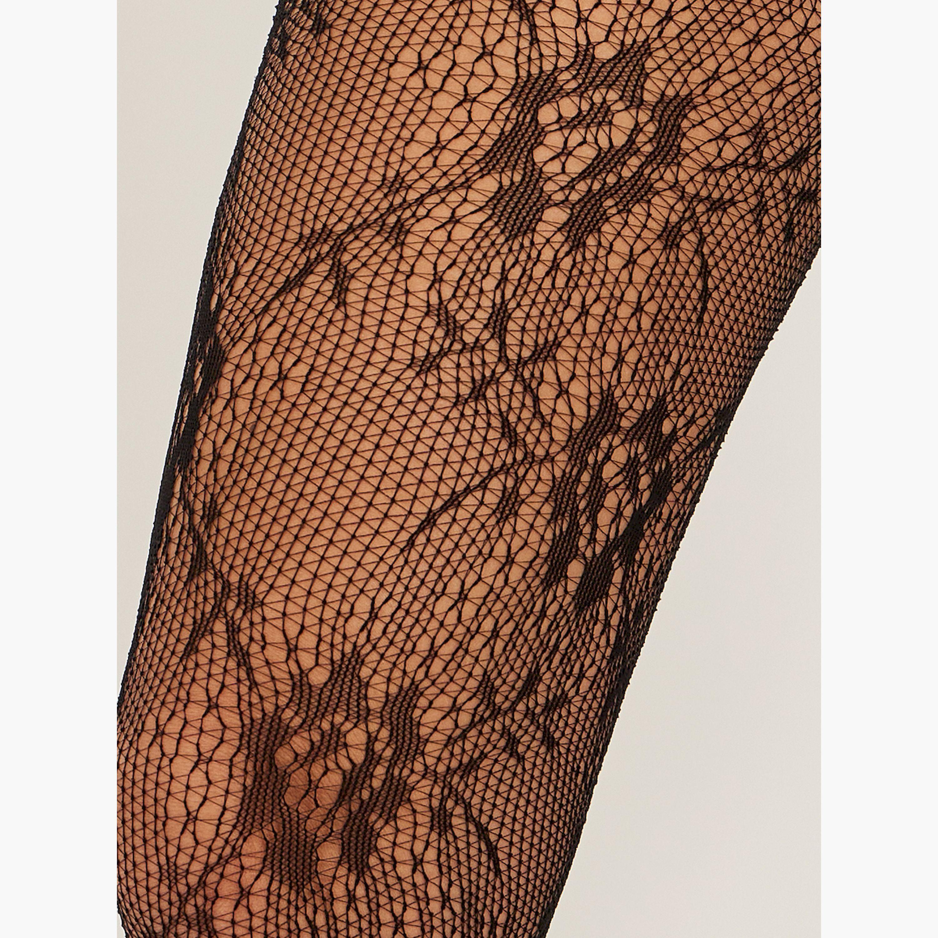 ستايلي - جوارب دانتيل مزخرفة بالزهور-women-clothing-lingerie-lingerieaccessories-image-2