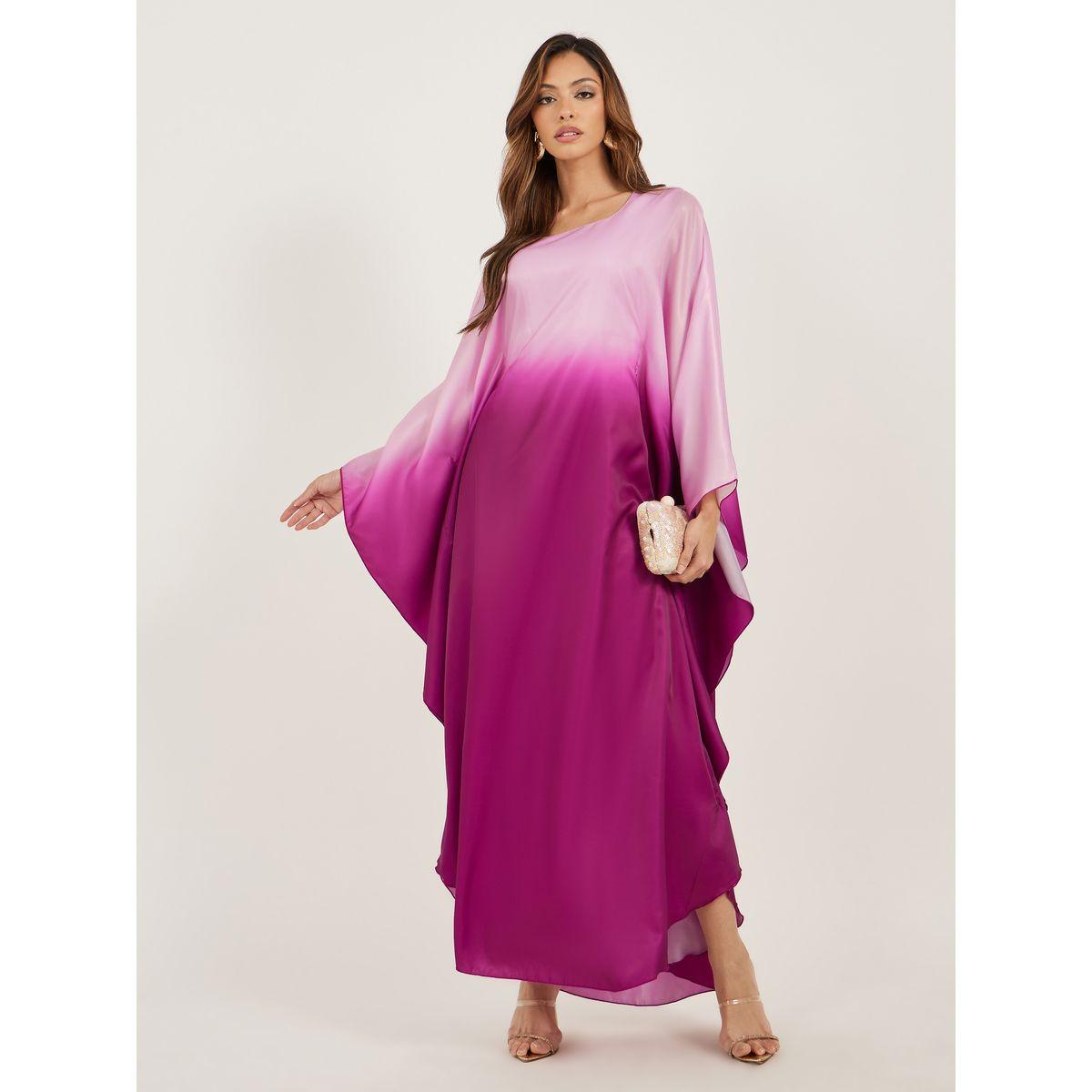 Amirah X Styli Ombre Organza Square Neck Kaftan-women-arabicclothing-kaftan-image-1