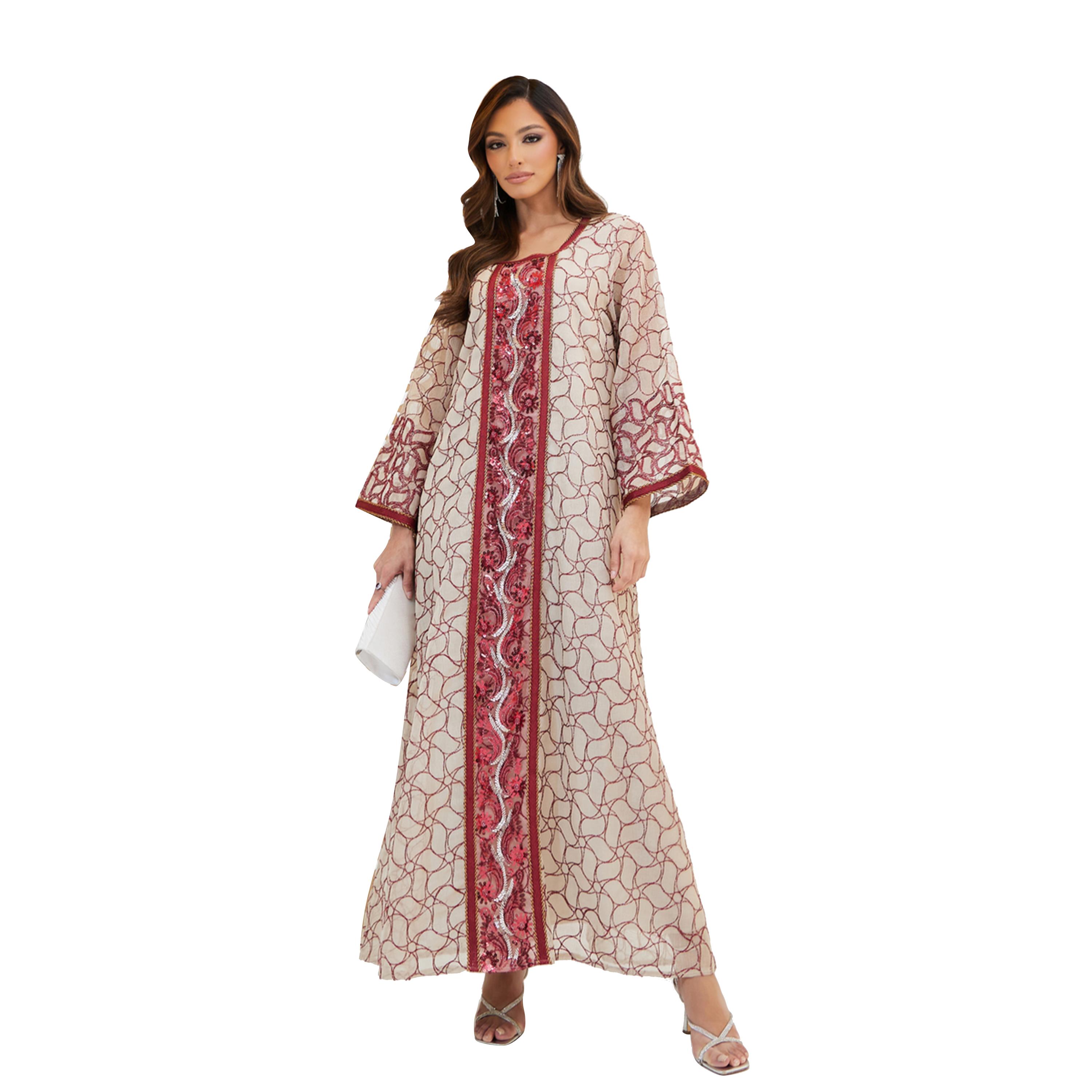 Styli All-Over Embroidered Sequined Jalabyia-women-arabicclothing-jalabiyas-image-1