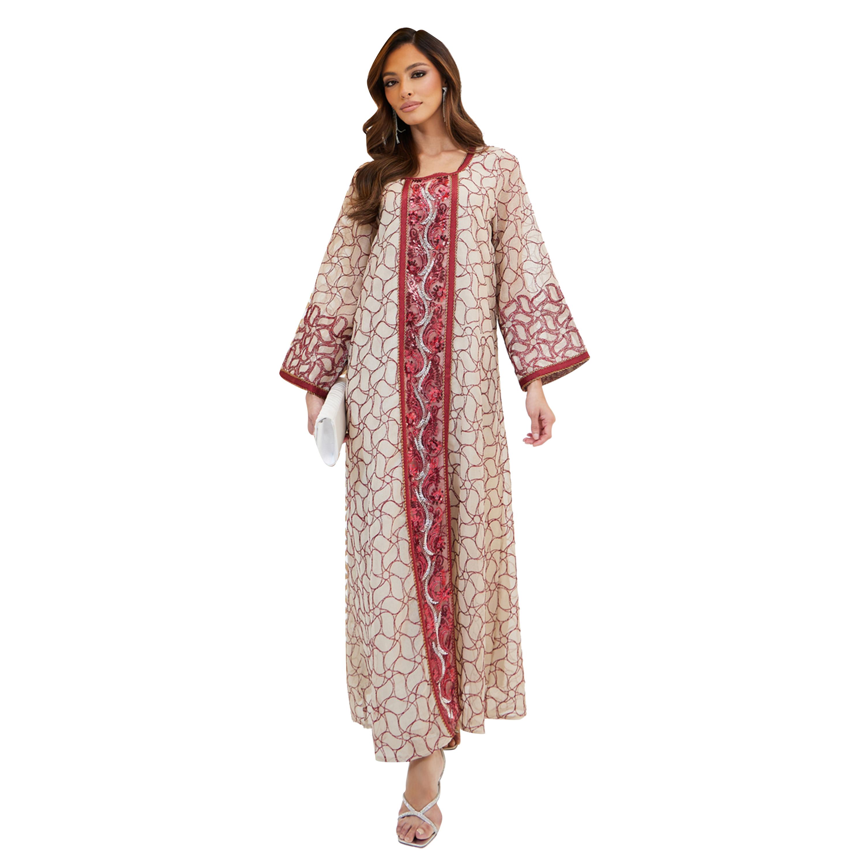 ستايلي - جلابية مطرزة بالكامل بالترتر-women-arabicclothing-jalabiyas-image-2