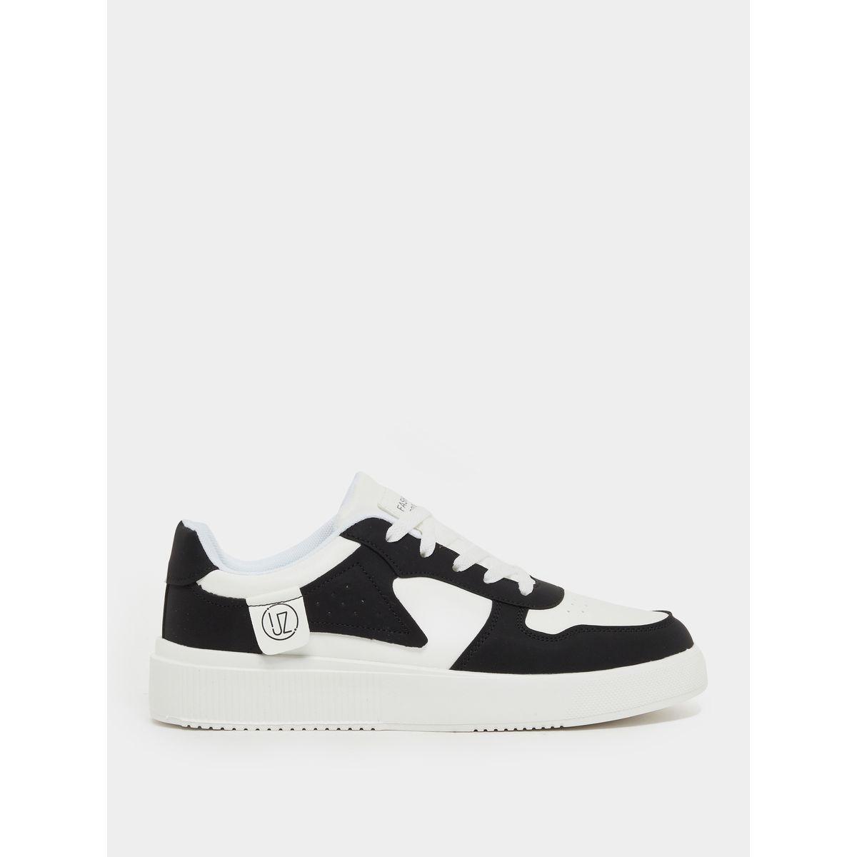 Abstract Color Block Lace Up Sneakers-men-shoes-sneakers-image-1