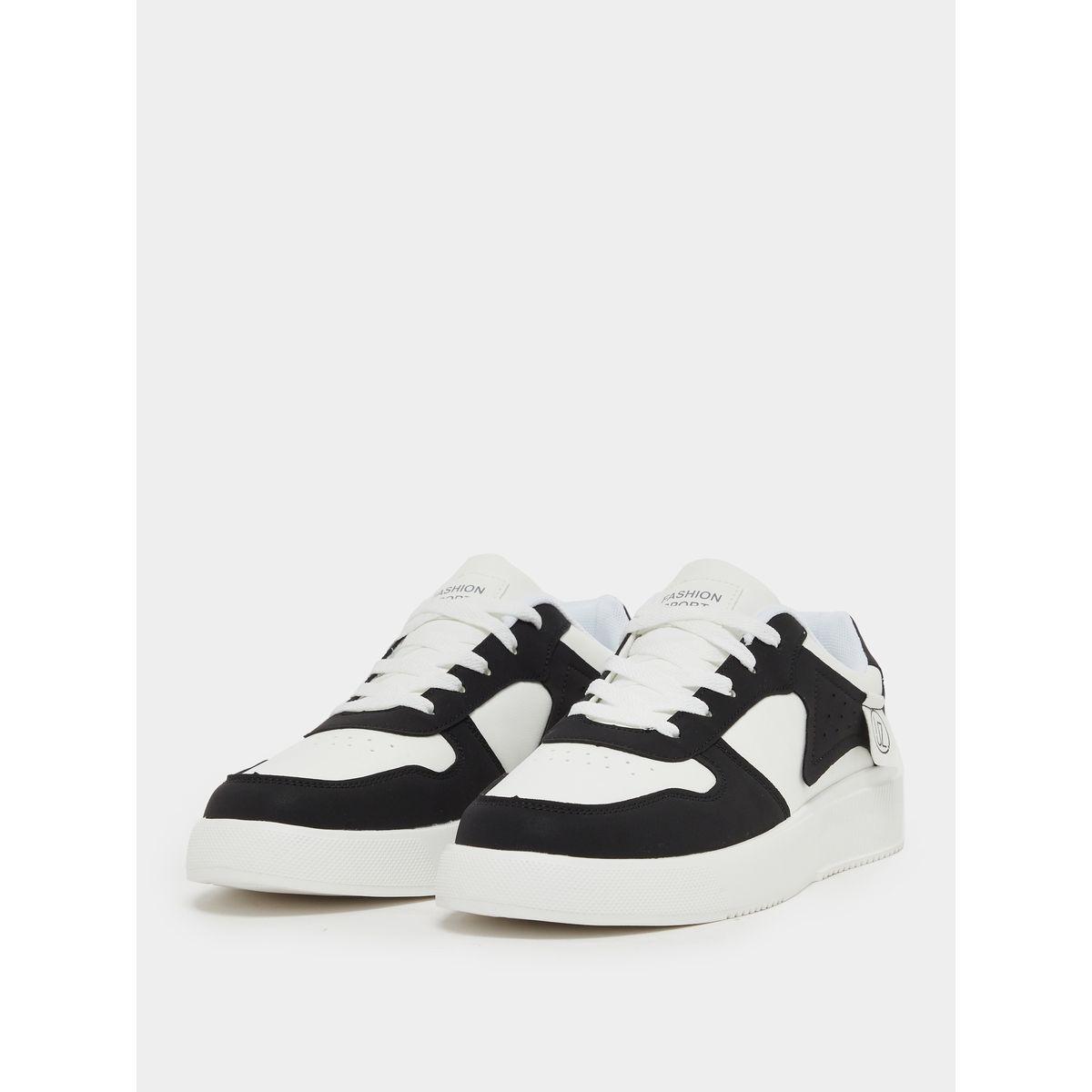 Abstract Color Block Lace Up Sneakers-men-shoes-sneakers-image-2