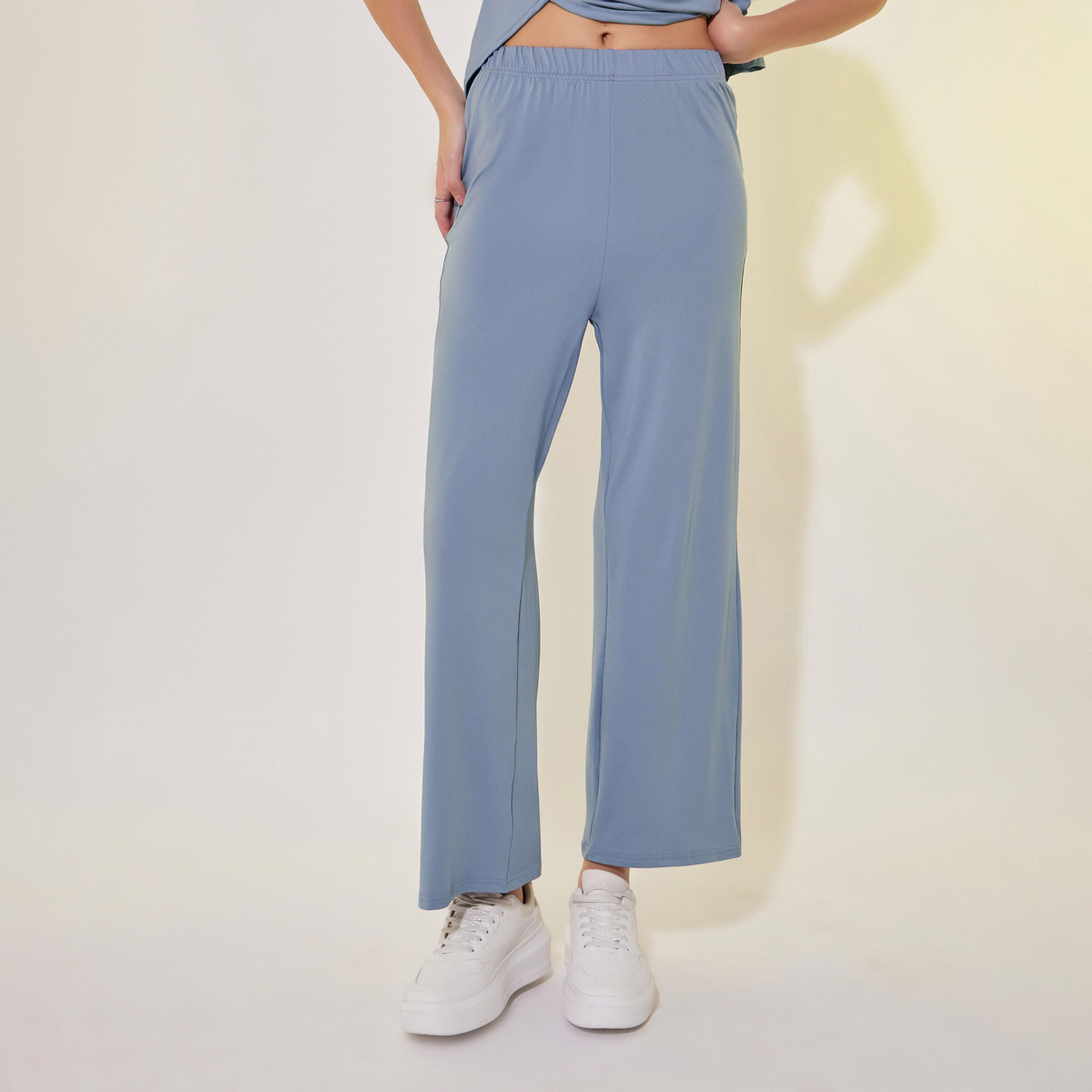 Take Two Asymmetrical Hem Short Sleeve T-Shirt and Pants Co-Ords-women-clothing-coordsets-image-7