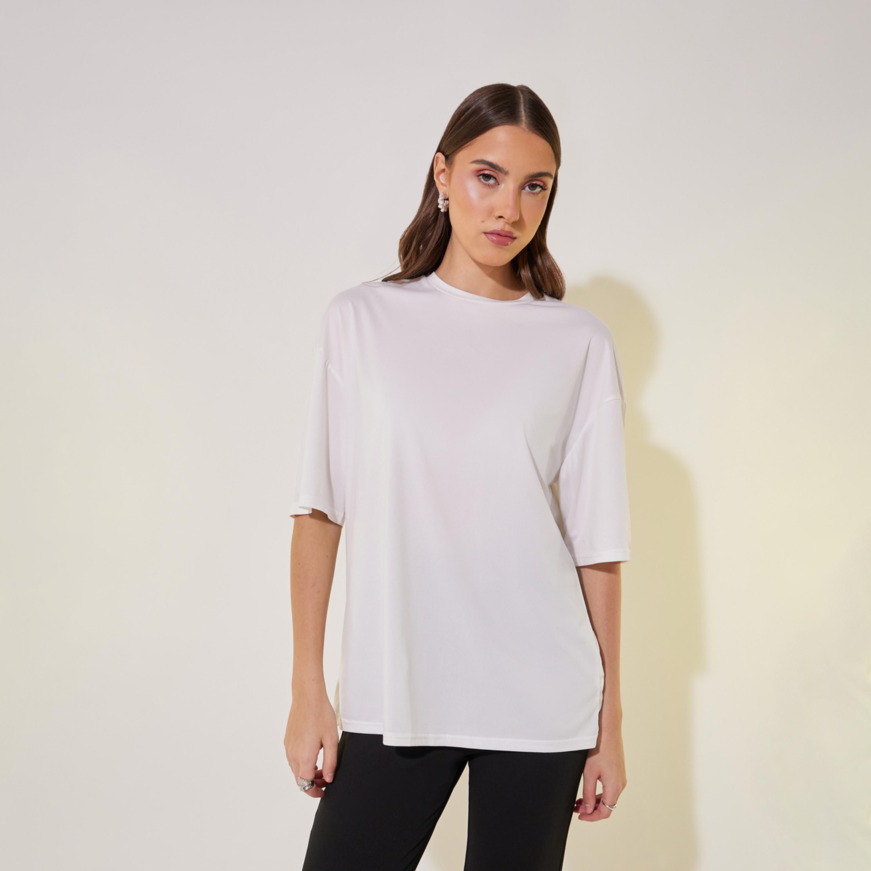 Take Two Slogan Print Round Neck T-Shirt and Pants Co-Ords-women-clothing-coordsets-image-3
