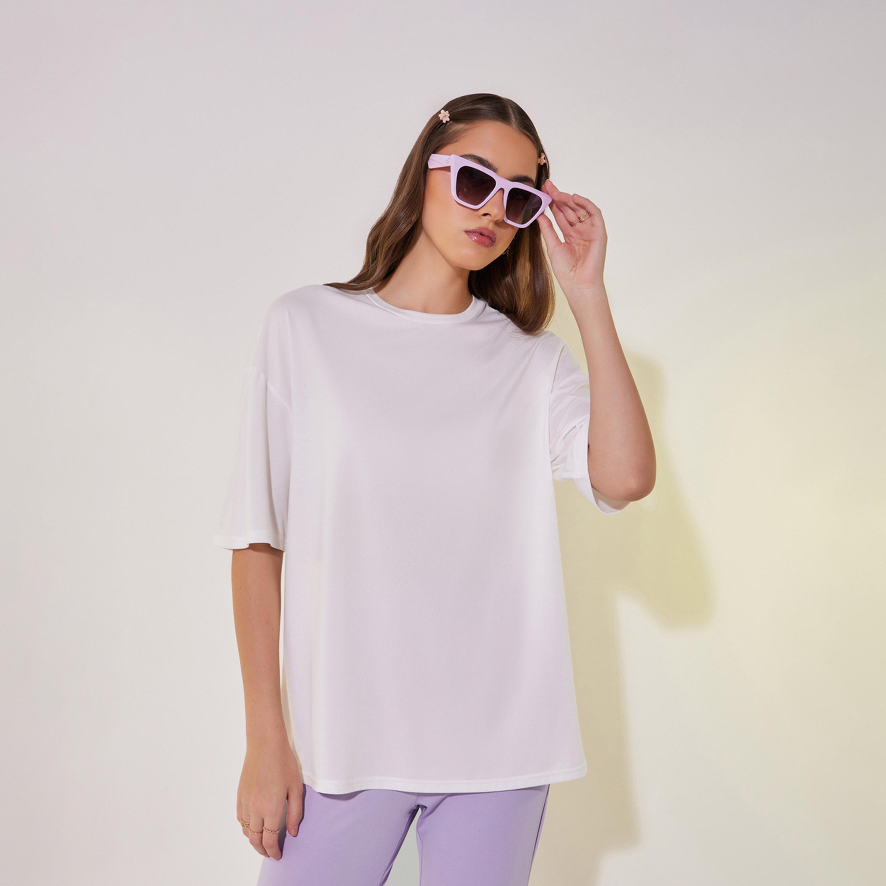 Take Two Slogan Print Round Neck T-Shirt and Pants Co-Ords-women-clothing-coordsets-image-4