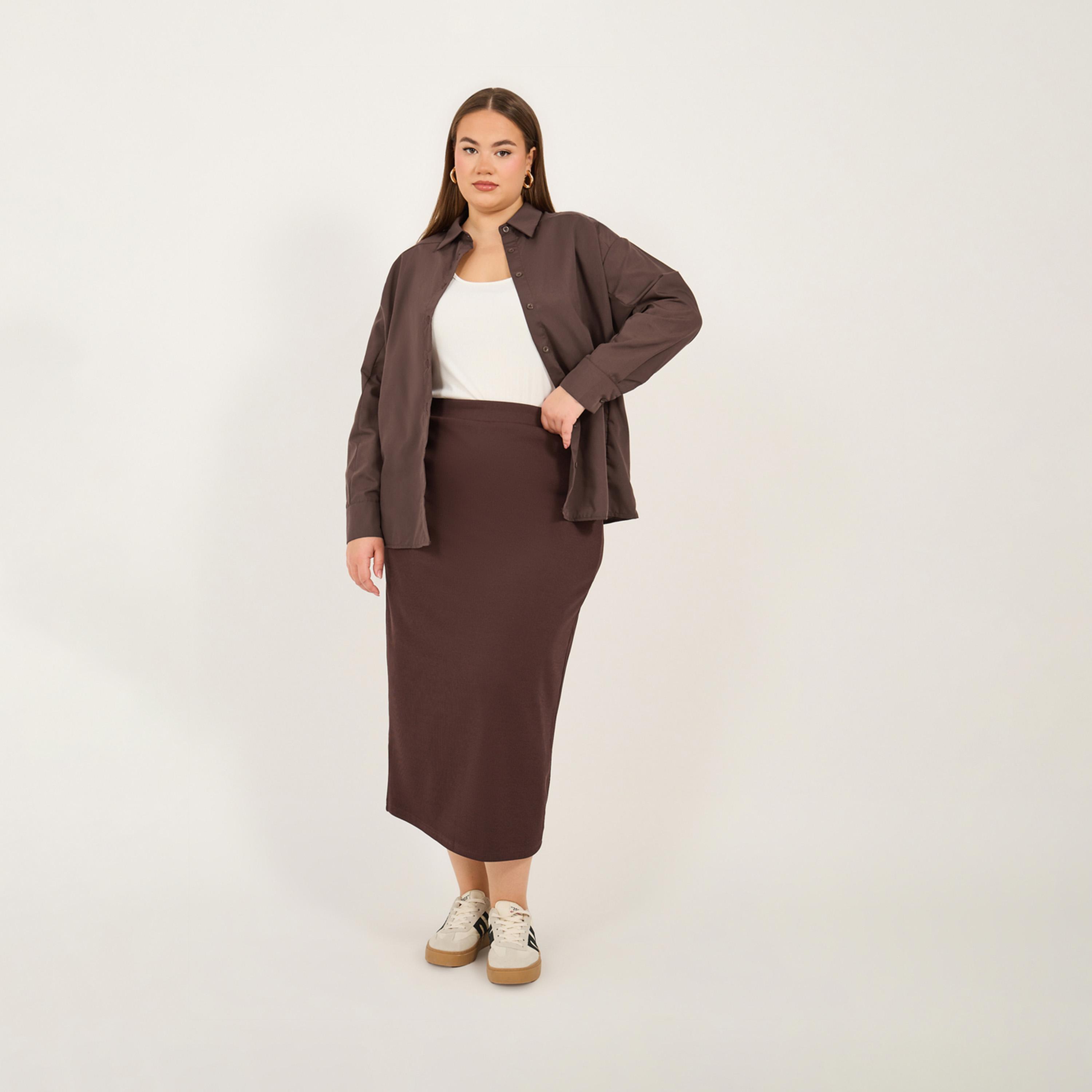 Styli Plus Size Solid Oversized Collared Shirt-women-clothing-shirtsandblouses-shirts-image-2