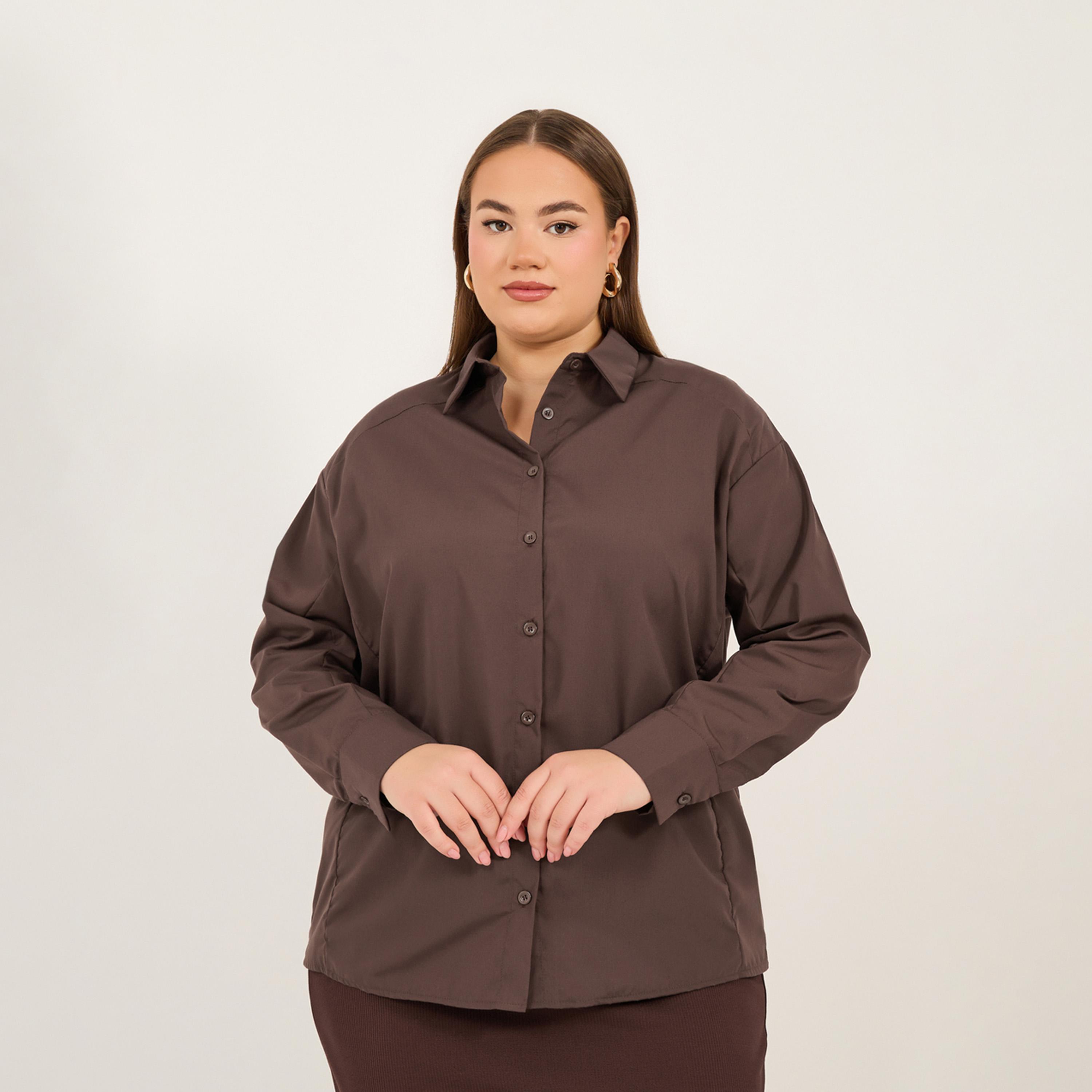 Styli Plus Size Solid Oversized Collared Shirt-women-clothing-shirtsandblouses-shirts-image-4