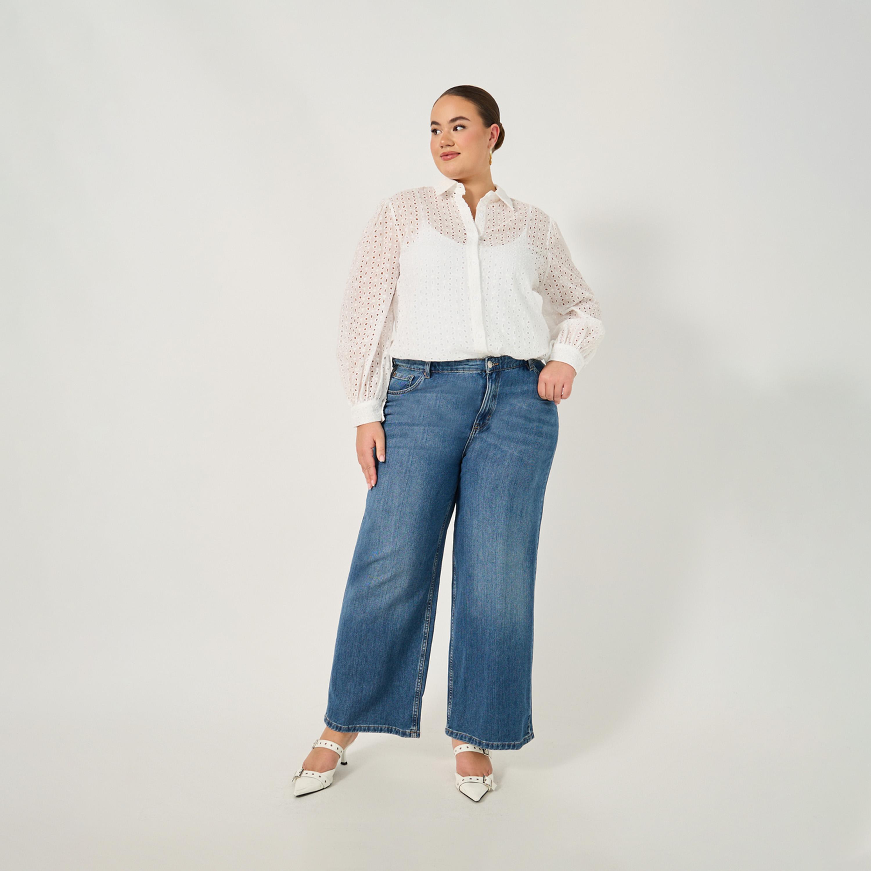 ستايلي - قميص شيفلي بأكمام منفوخة ومقاس كبير-women-clothing-shirtsandblouses-shirts-image-2