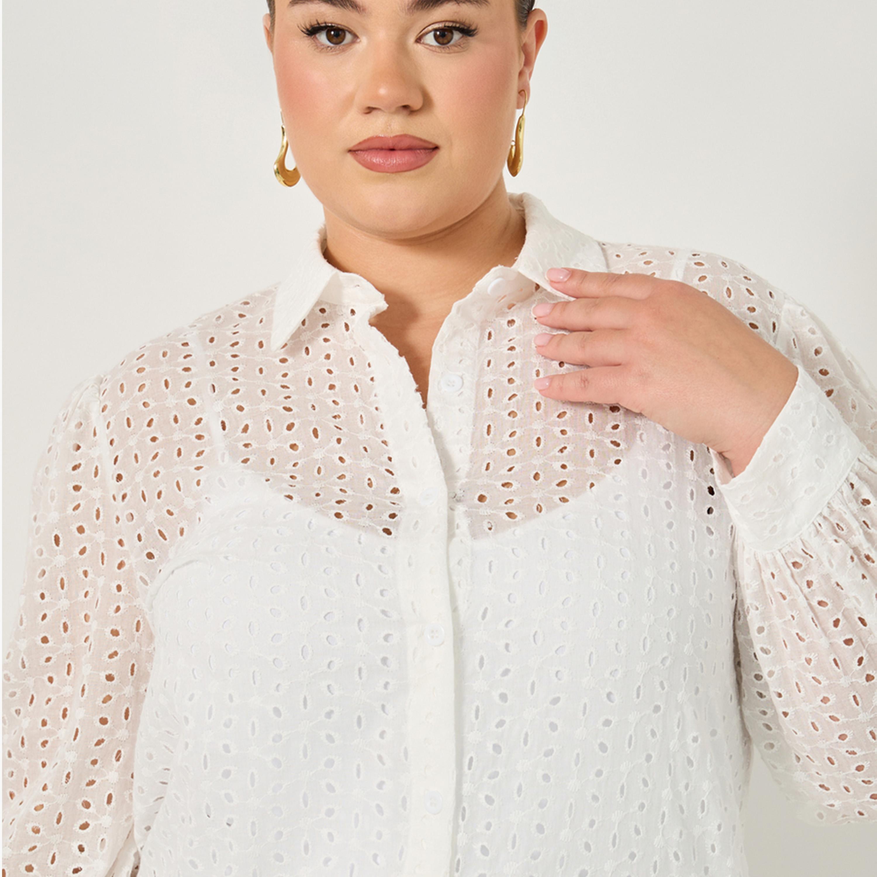 Styli Plus Size Balloon Sleeve Schiffli Shirt-women-clothing-shirtsandblouses-shirts-image-3