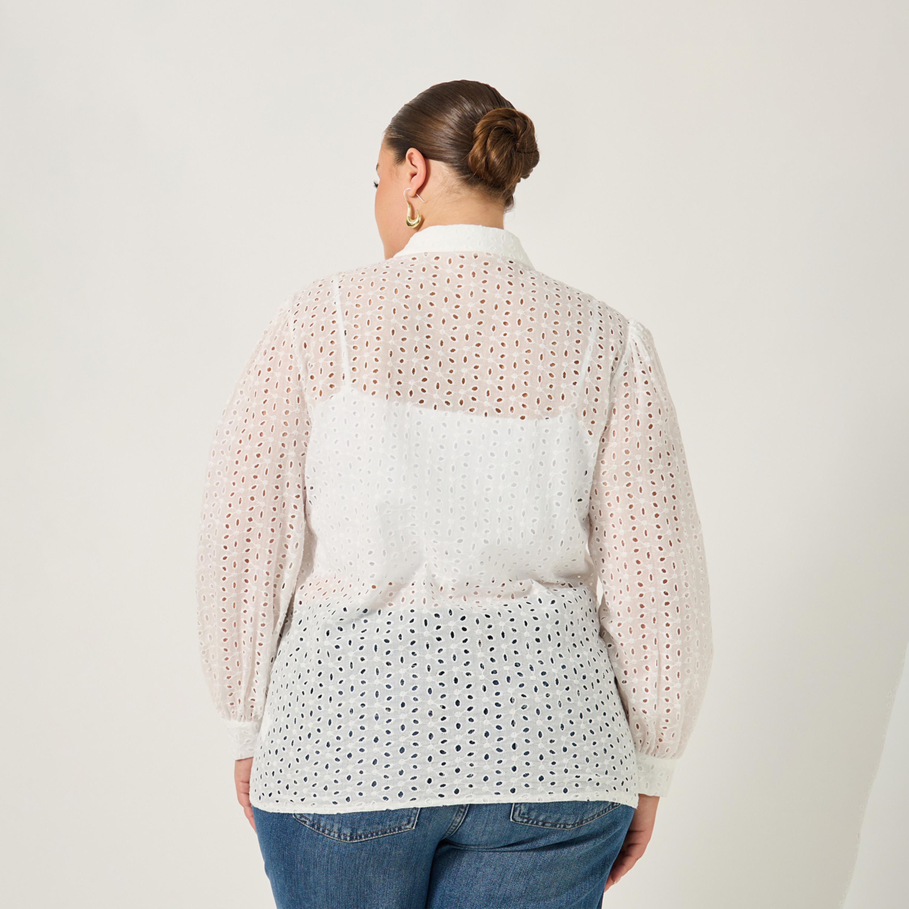 ستايلي - قميص شيفلي بأكمام منفوخة ومقاس كبير-women-clothing-shirtsandblouses-shirts-image-5