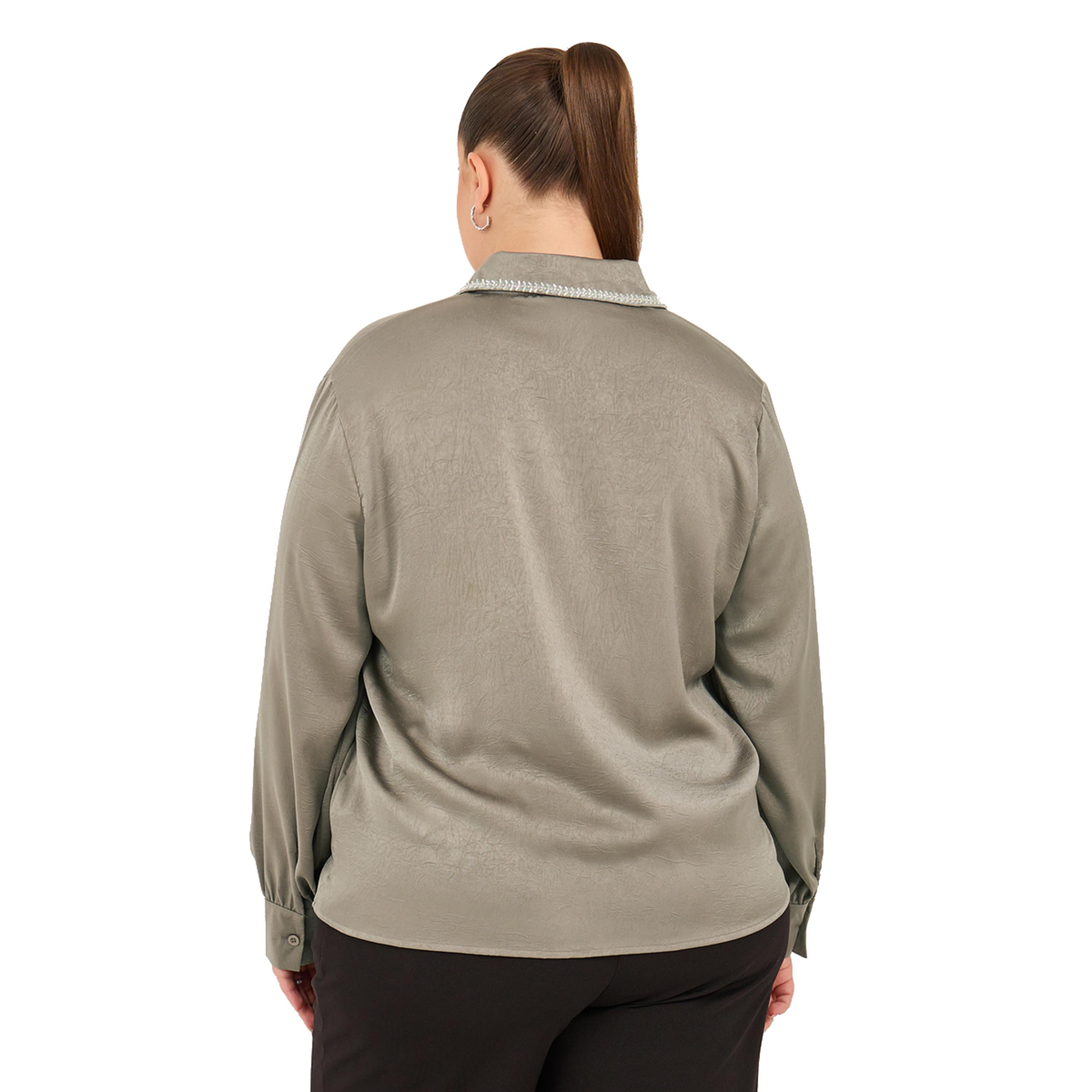 ستايلي - قميص بياقة مزخرفة مقاس كبير-women-clothing-shirtsandblouses-shirts-image-5