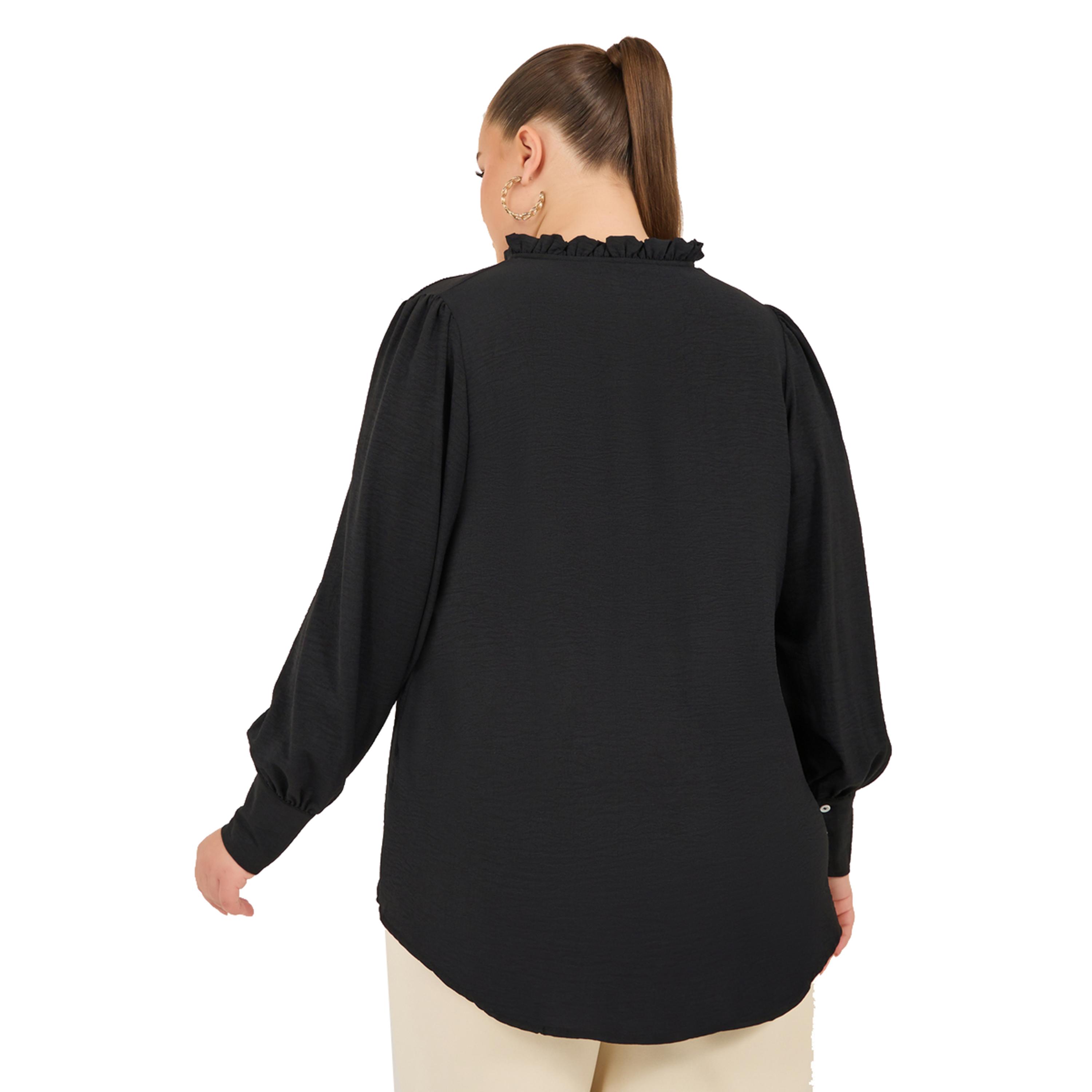 Styli Plus Size Balloon Sleeve Tie-Up Neck Blouse-women-clothing-shirtsandblouses-blouses-image-4