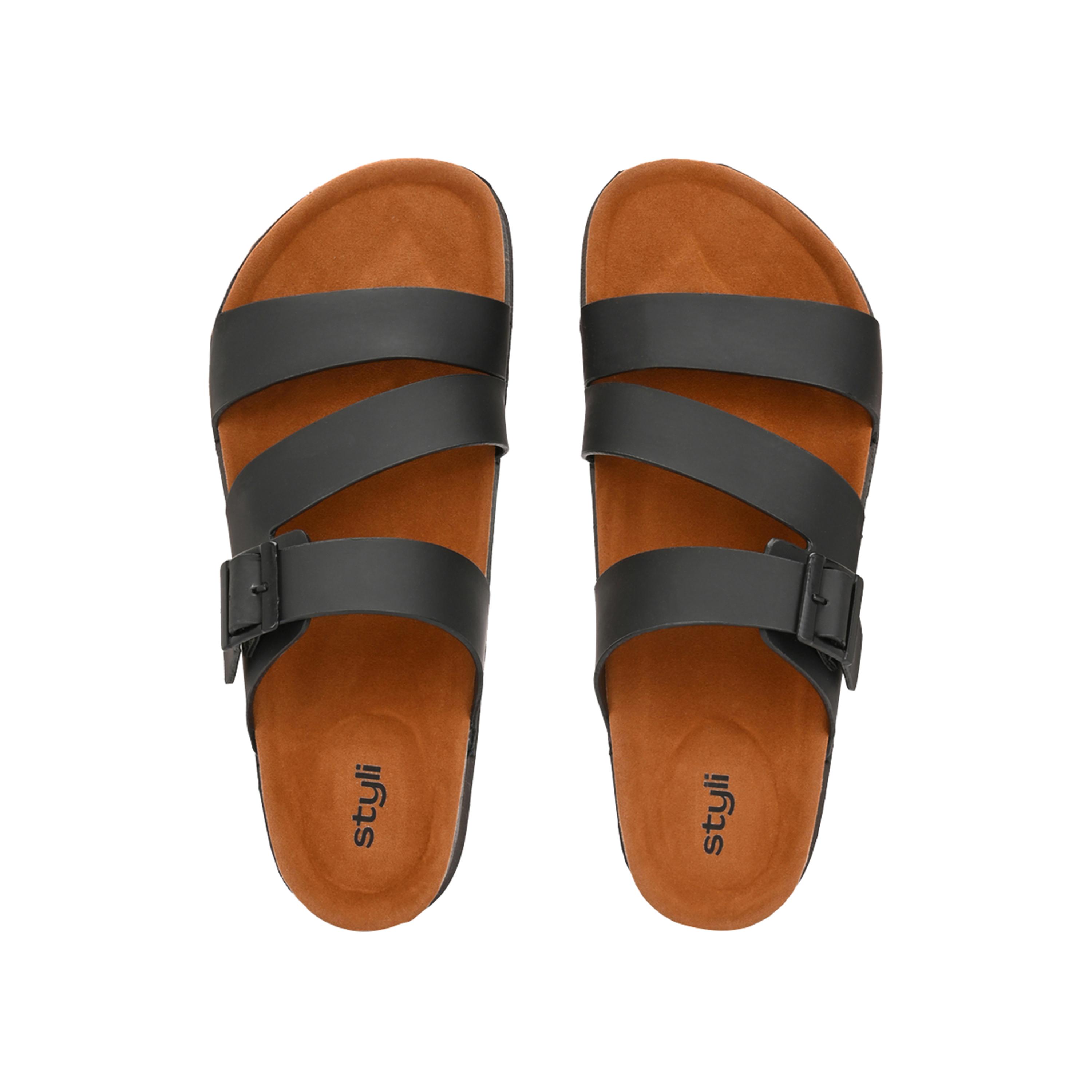 Styli Platform Sole Double Band Buckle Detail Sandals-men-shoes-sandals-image-3