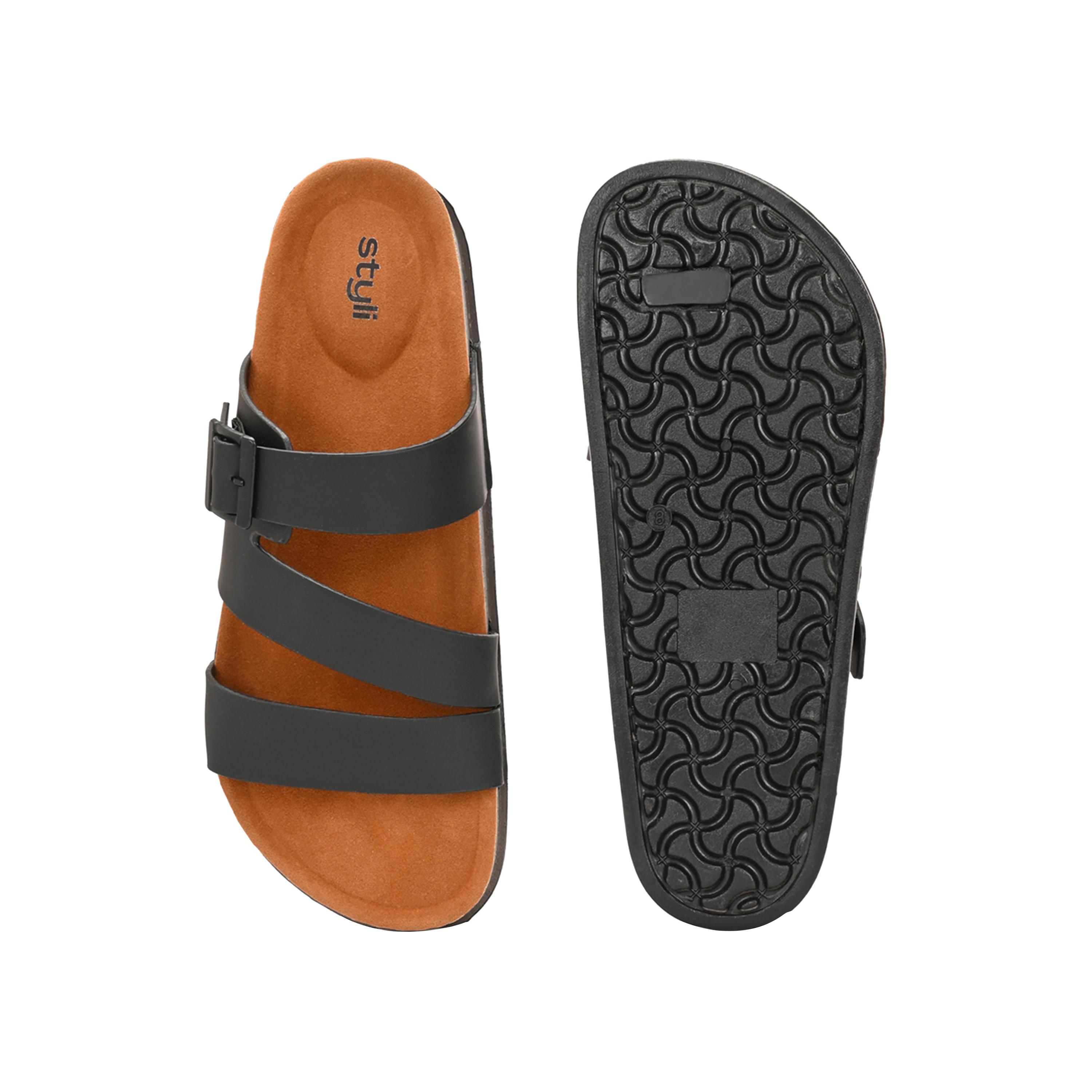 Styli Platform Sole Double Band Buckle Detail Sandals-men-shoes-sandals-image-4