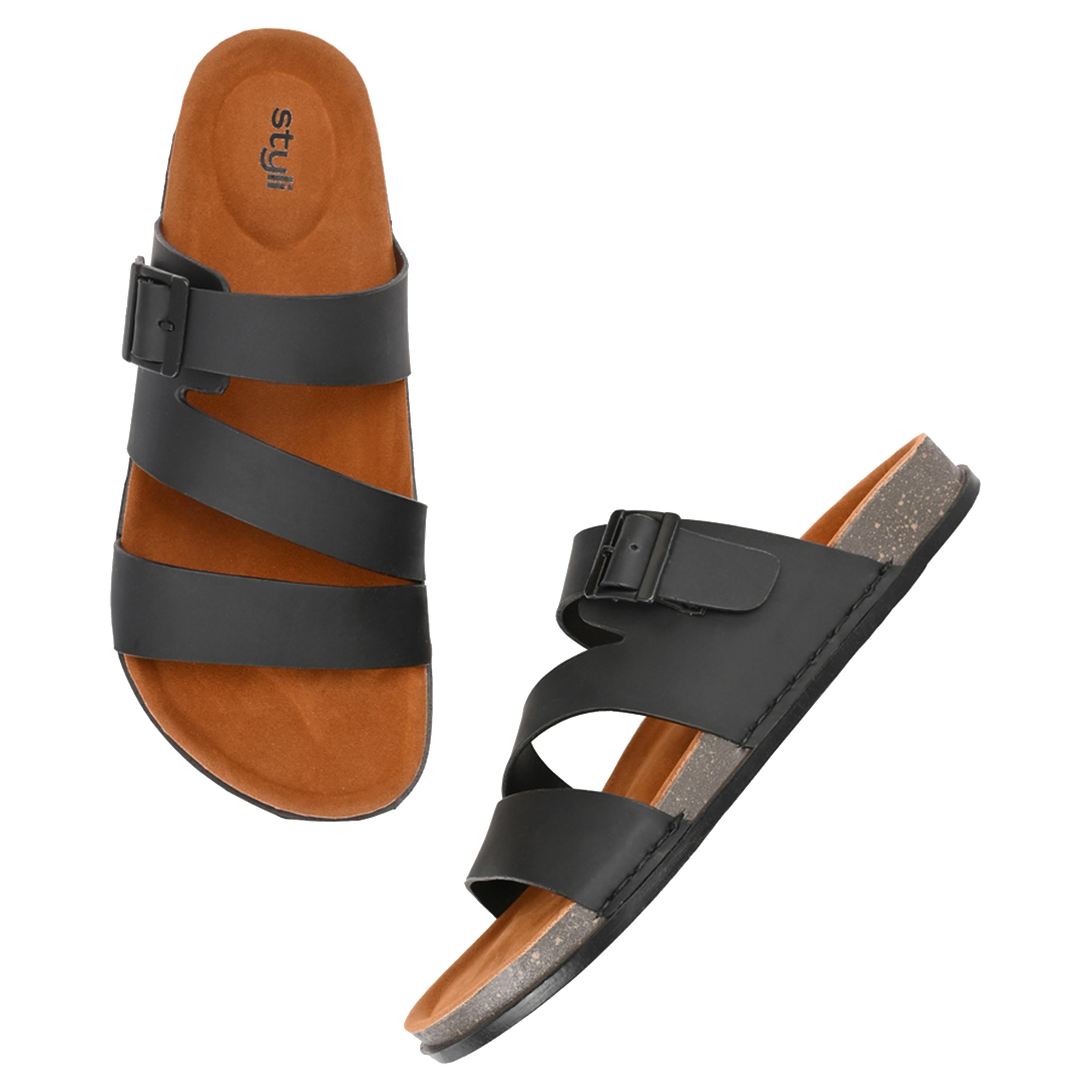 Styli Platform Sole Double Band Buckle Detail Sandals-men-shoes-sandals-image-6