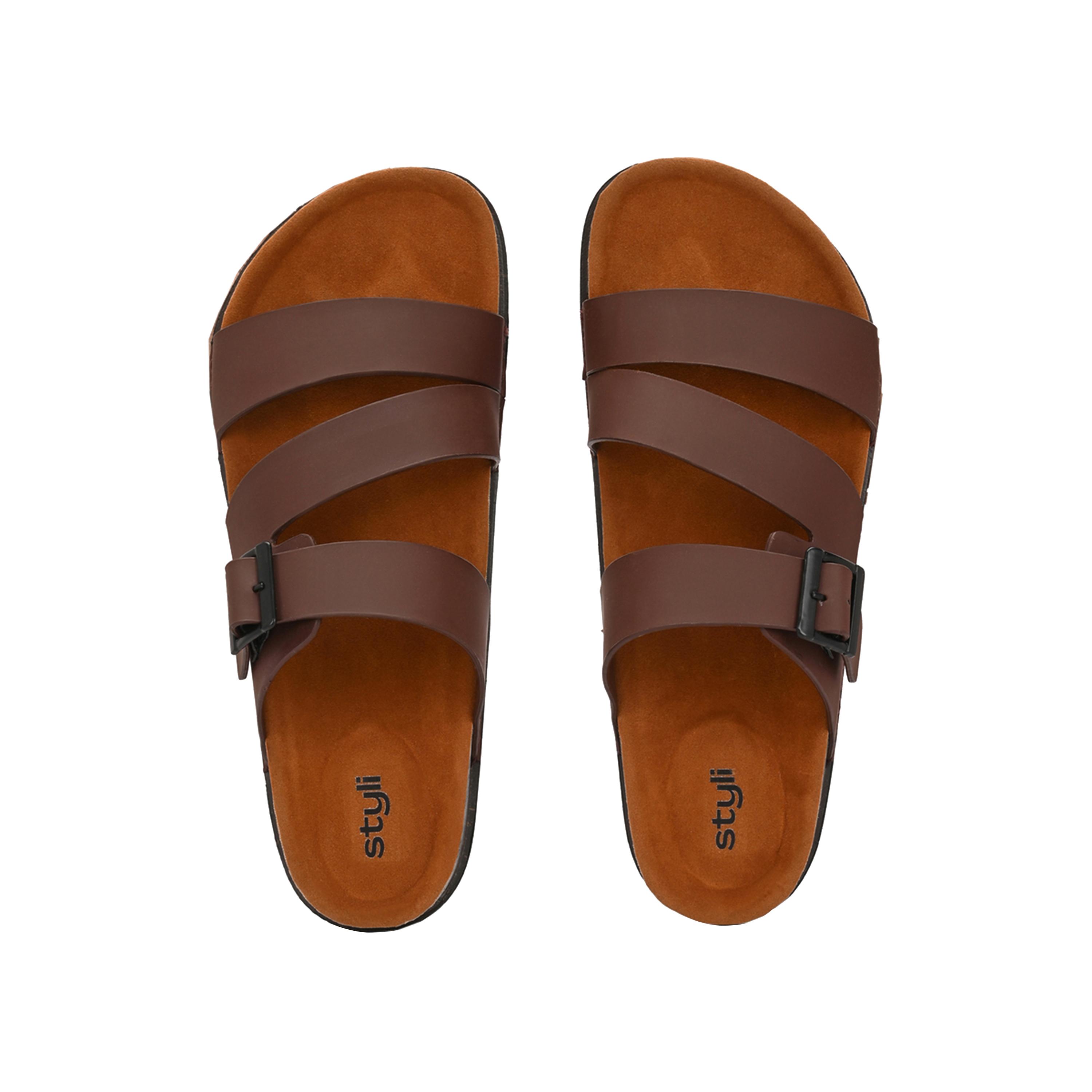 Styli Platform Sole Double Band Buckle Detail Sandals-men-shoes-sandals-image-3
