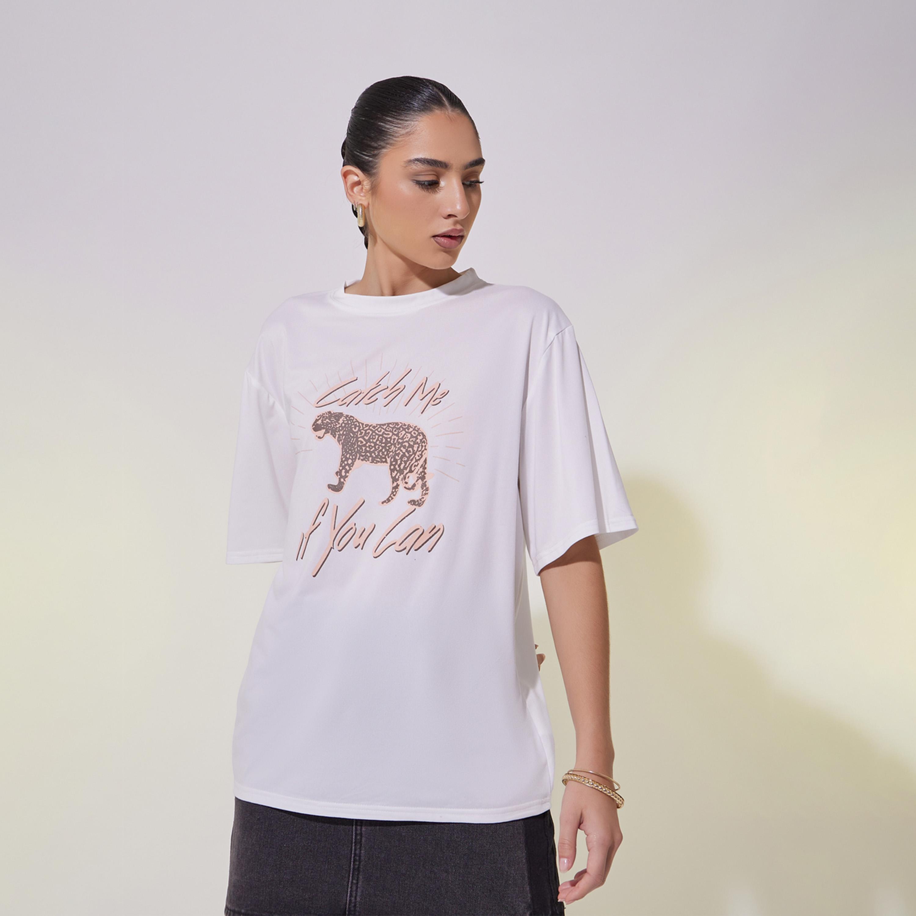 Take Two Animal Graphic Print Oversized T-Shirt with Dropped Shoulder-women-clothing-tshirts-image-3
