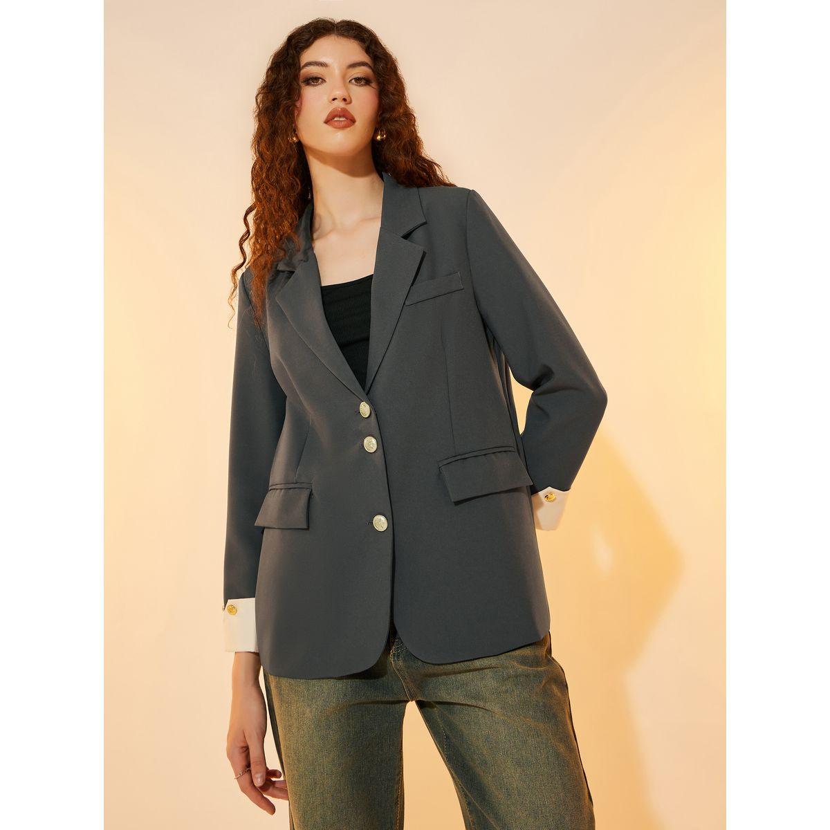 Styli Oversized Longline Contrast Cuff Blazer-women-clothing-coatsandjackets-blazers-image-1
