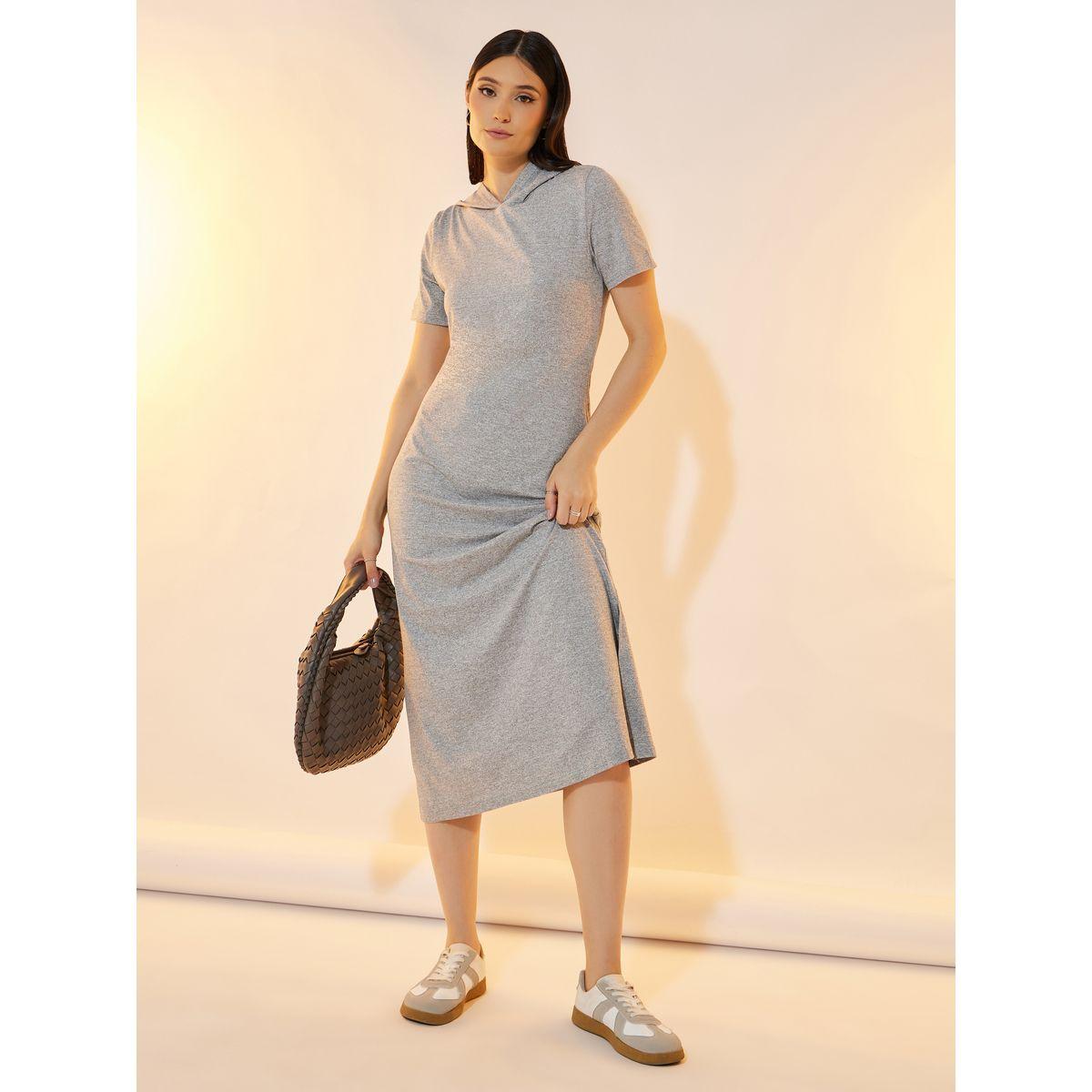 Take Two Hooded T-Shirt Midi Dress with Side Slit-women-clothing-dresses-image-1