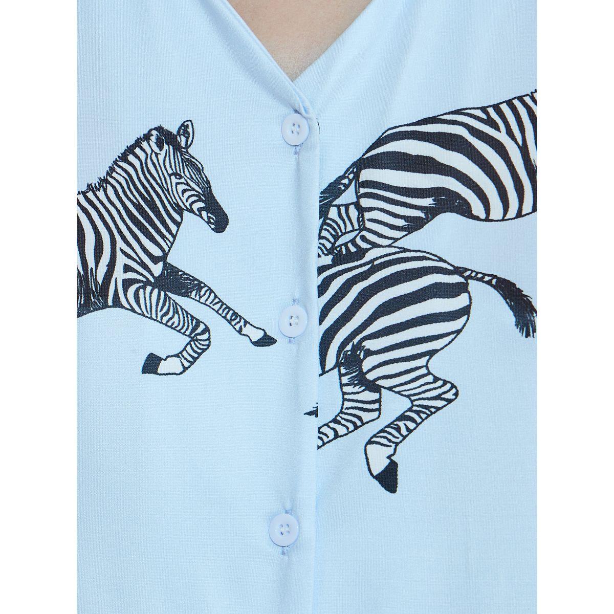 طقم من بنطال بيجاما وبلوزة بطبعة حمار وحشي وأزرار-women-clothing-nightwear-pyjamas-longsets-image-3