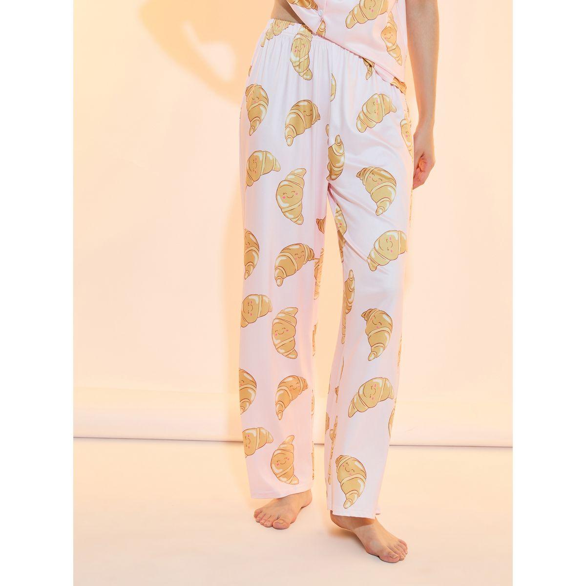 طقم من بنطال بيجاما وبلوزة مطبعة بالكامل بأزرار-women-clothing-nightwear-pyjamas-longsets-image-5