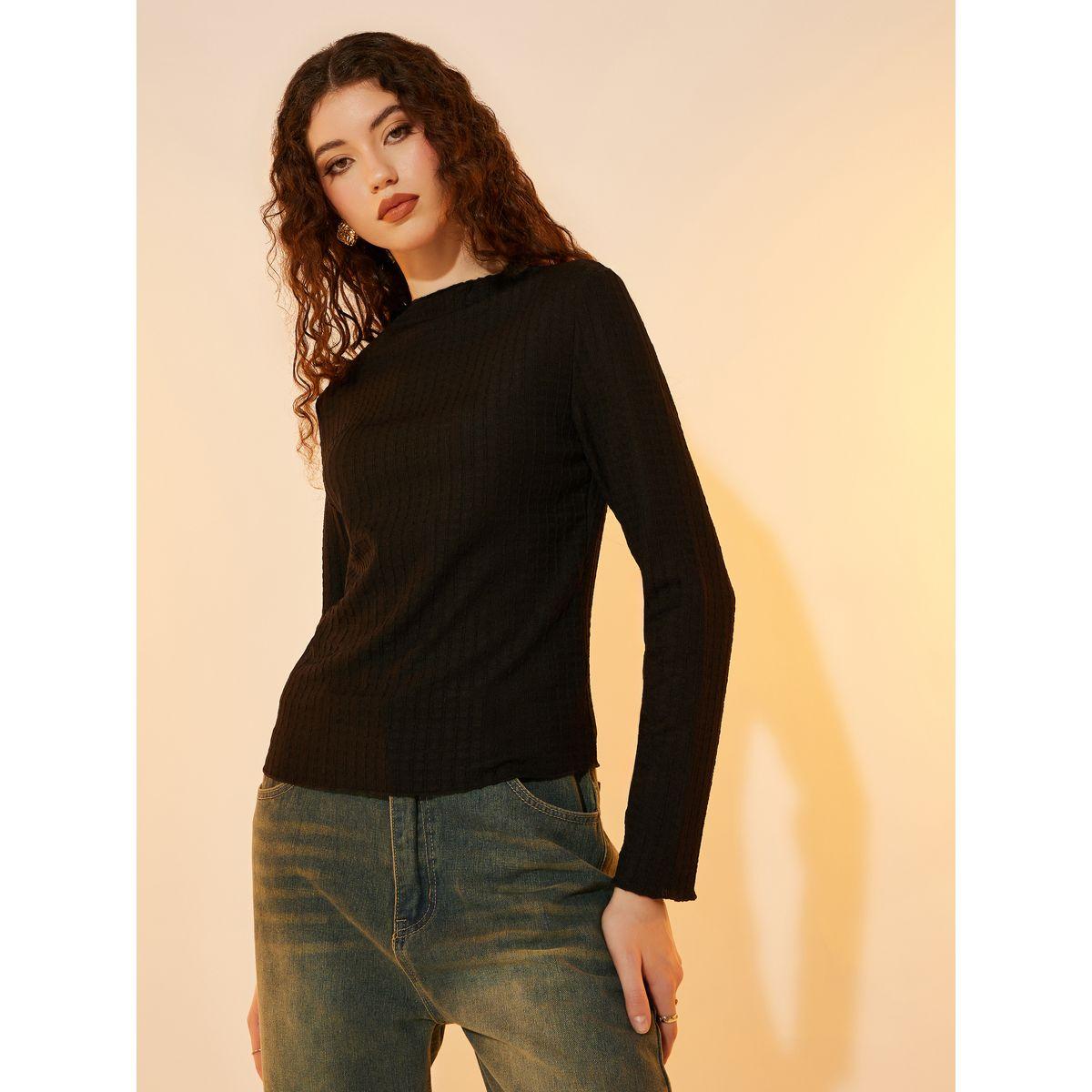 Take Two Textured Long Sleeve Regular T-Shirt-women-clothing-tshirts-image-1