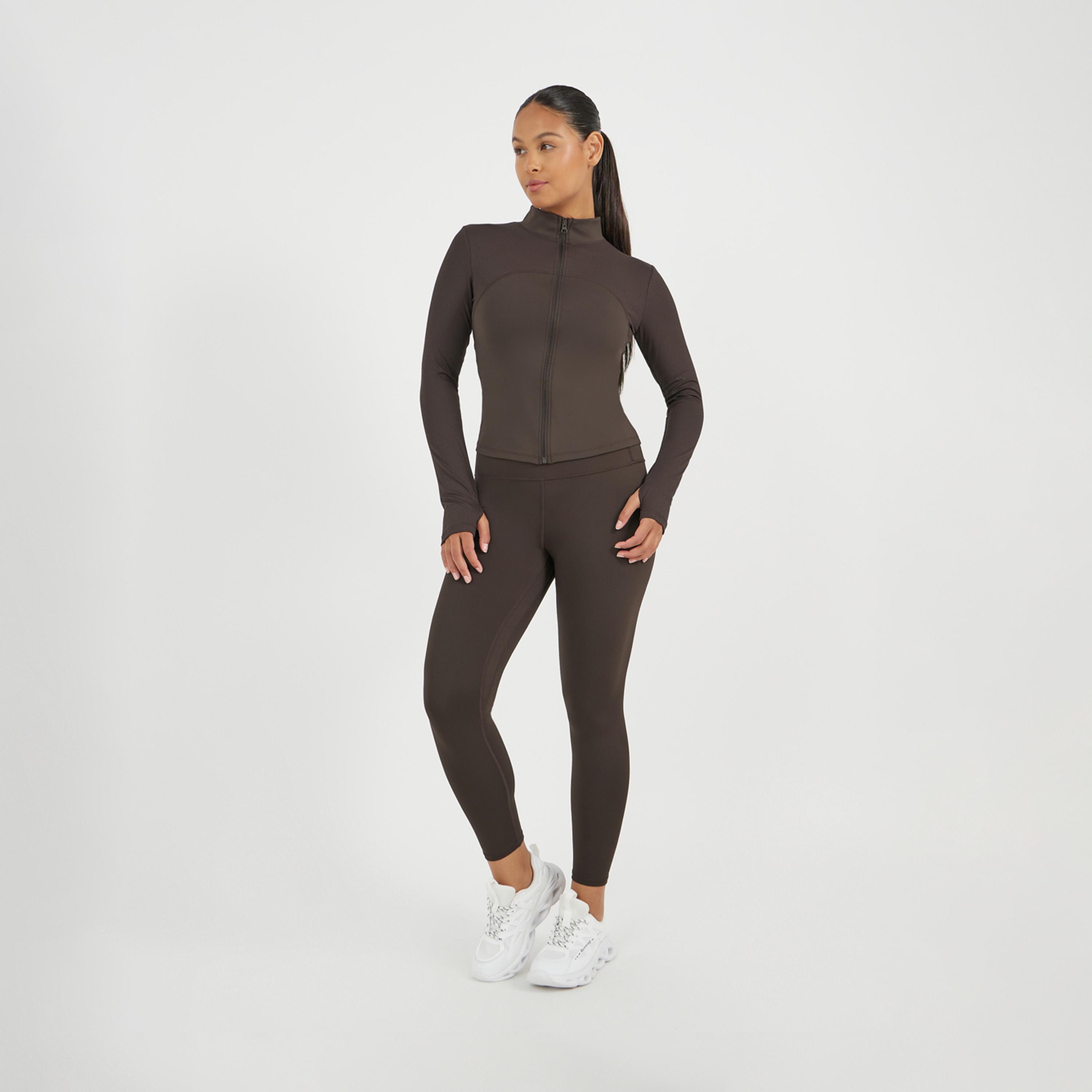 ستايلي - جاكيت بسحاب بتفاصيل أجزاء منقوشة-sports-women-clothing-tshirtsandvests-image-2