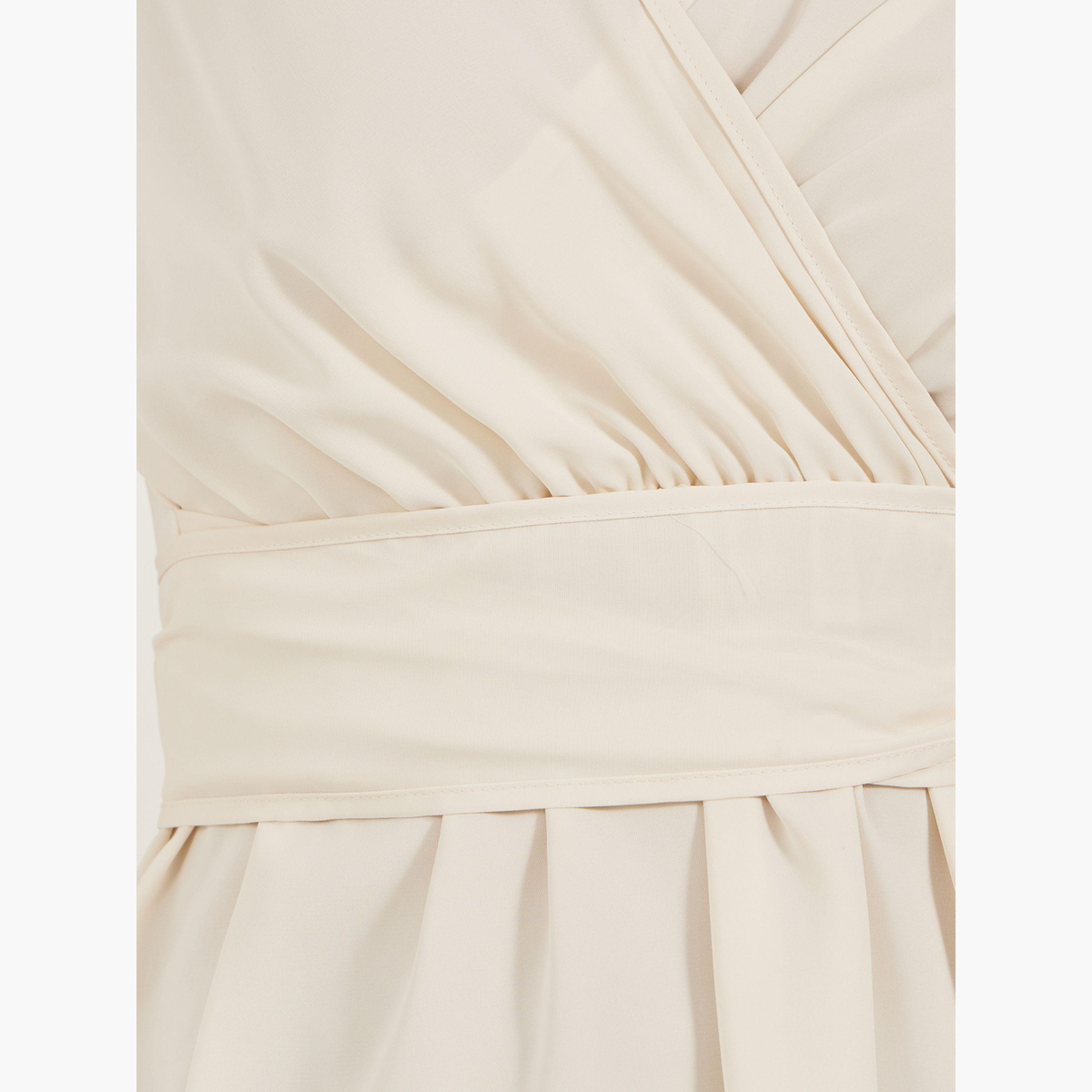 Styli Solid Balloon Sleeve Wrap Top with Tie Detail-women-clothing-shirtsandblouses-blouses-image-3