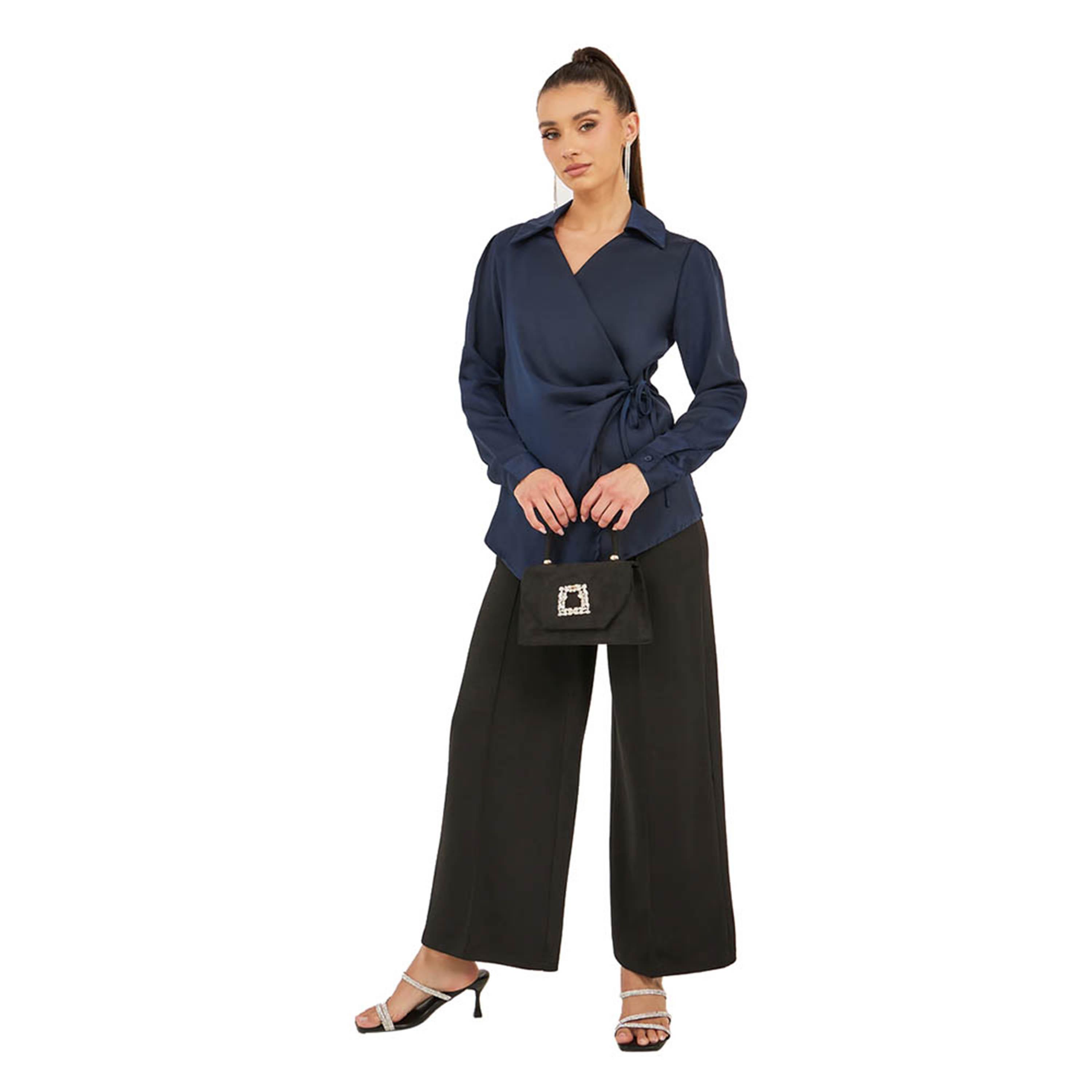 Styli Satin Tie-Up Waist Wrap Longline Top-women-clothing-shirtsandblouses-blouses-image-2