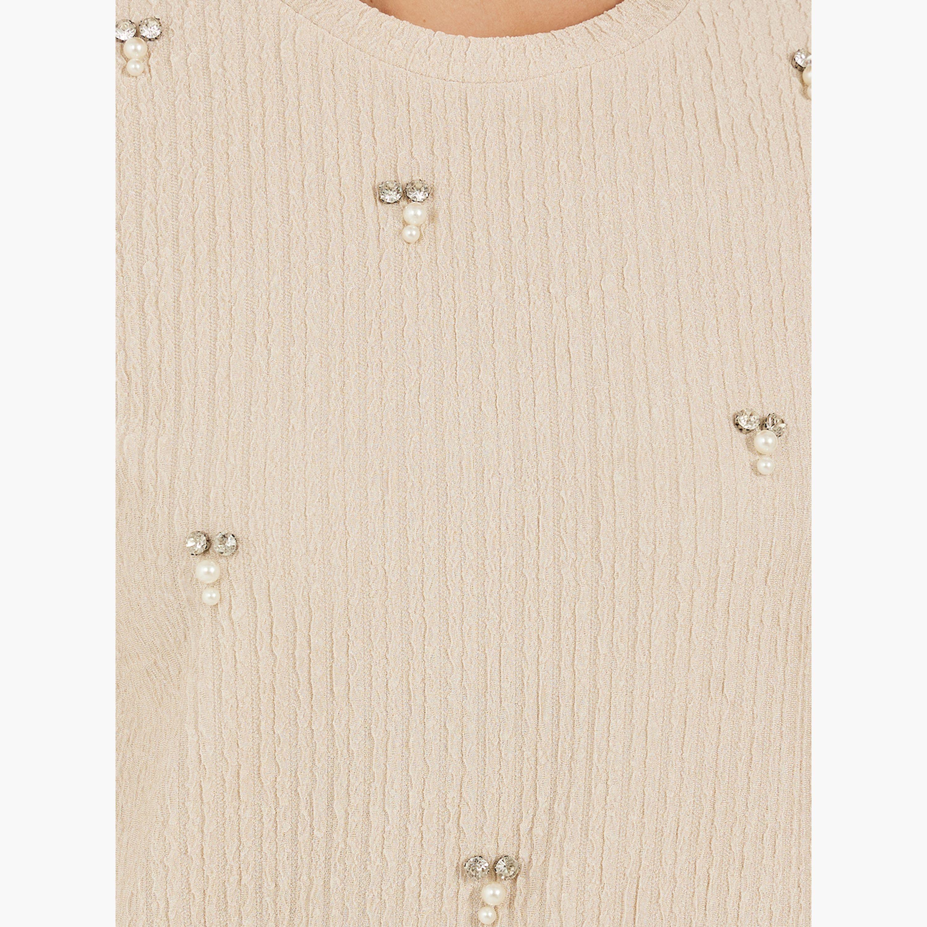 Styli Textured Embellished Round Neck Top-women-clothing-shirtsandblouses-blouses-image-4