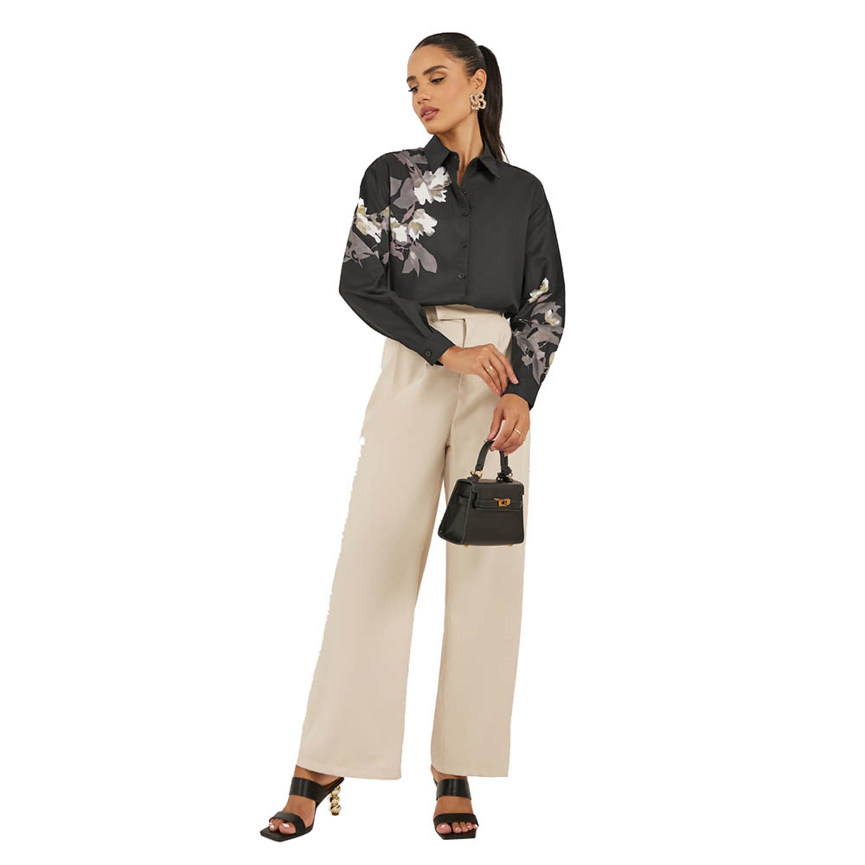ستايلي - قميص بقصّة عادية وأكمام طويلة وطبعة زهور-women-clothing-shirtsandblouses-shirts-image-3