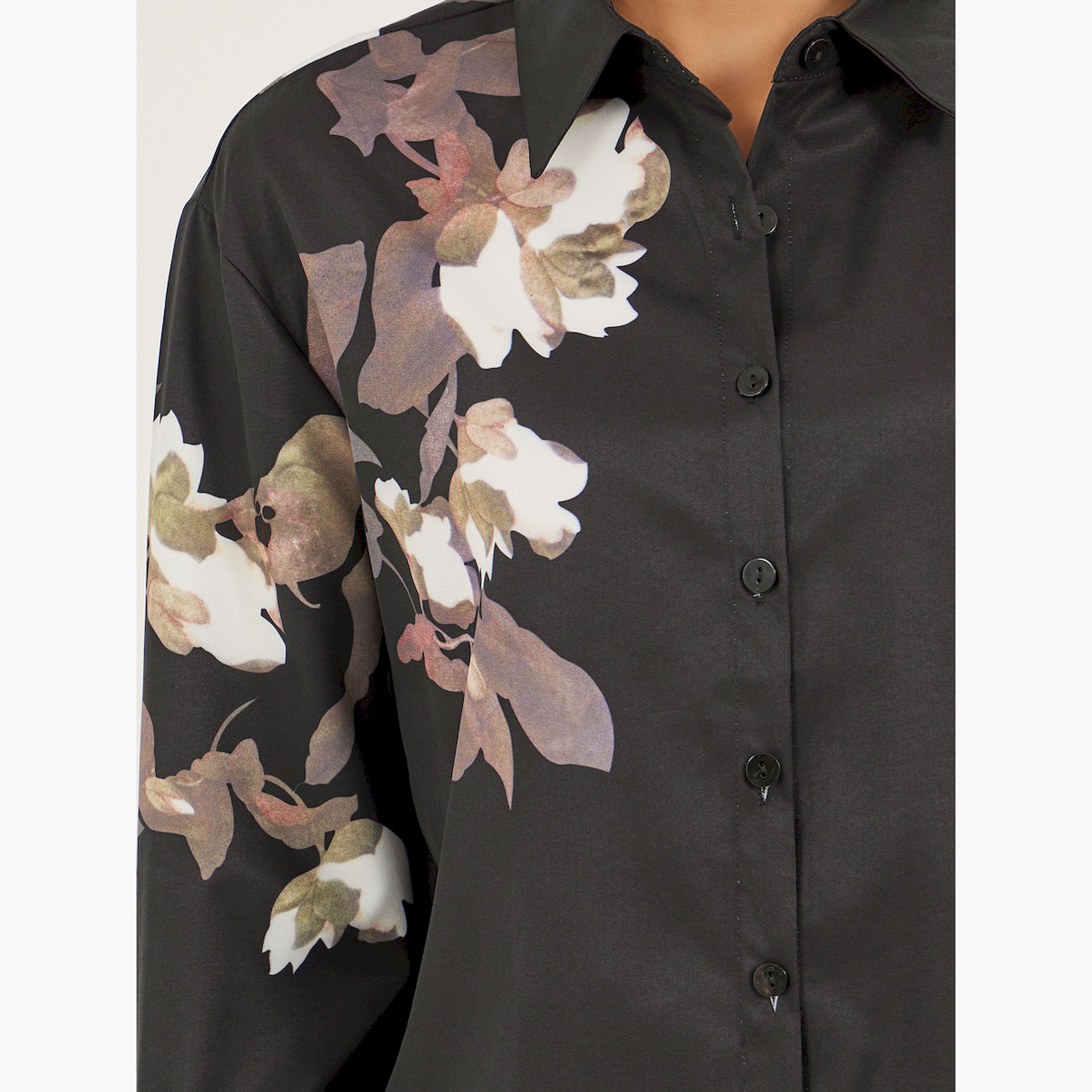 ستايلي - قميص بقصّة عادية وأكمام طويلة وطبعة زهور-women-clothing-shirtsandblouses-shirts-image-4