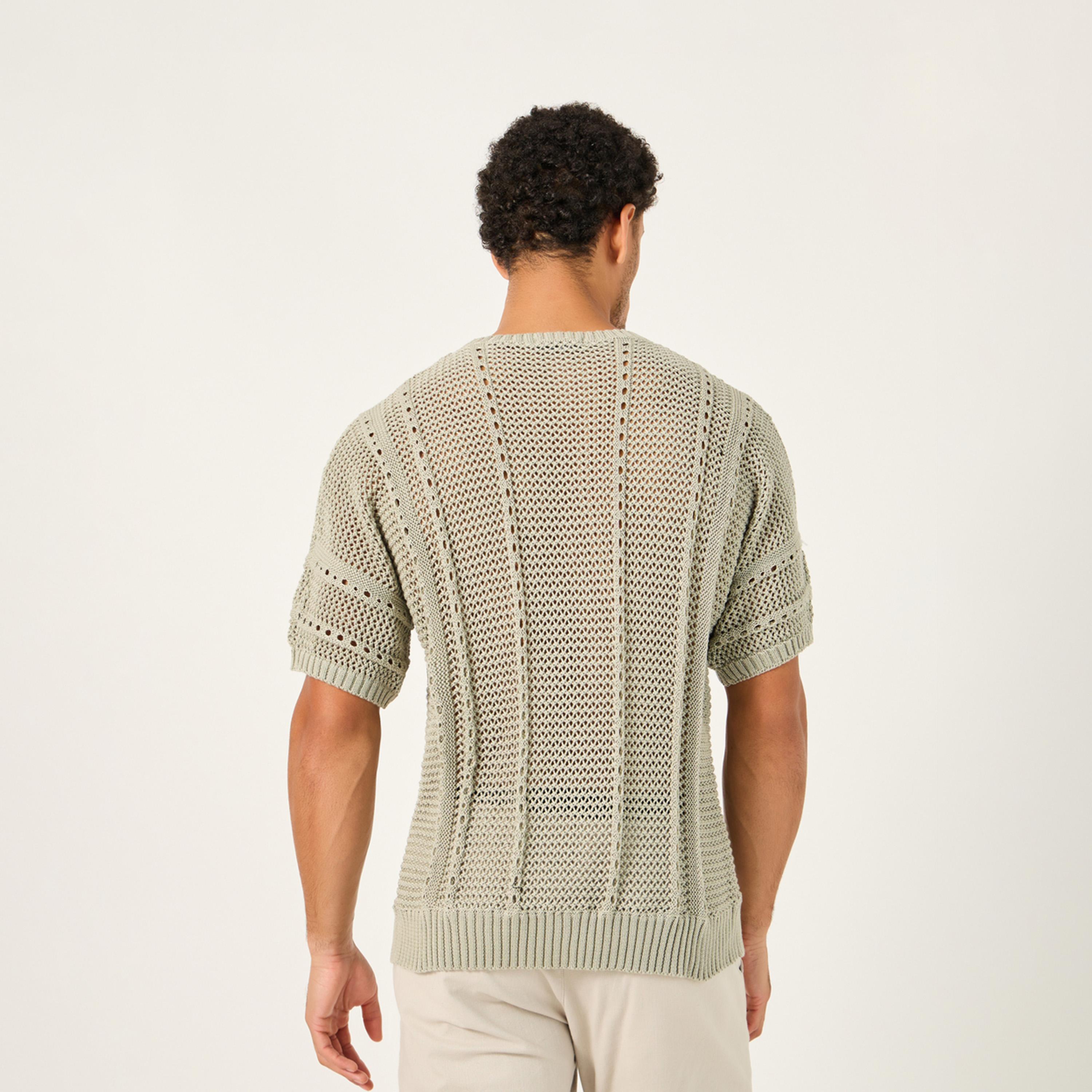 Styli Chunky Crochet Knit Oversized Crew Neck T-Shirt-men-clothing-tshirtsandpolos-tshirts-image-4