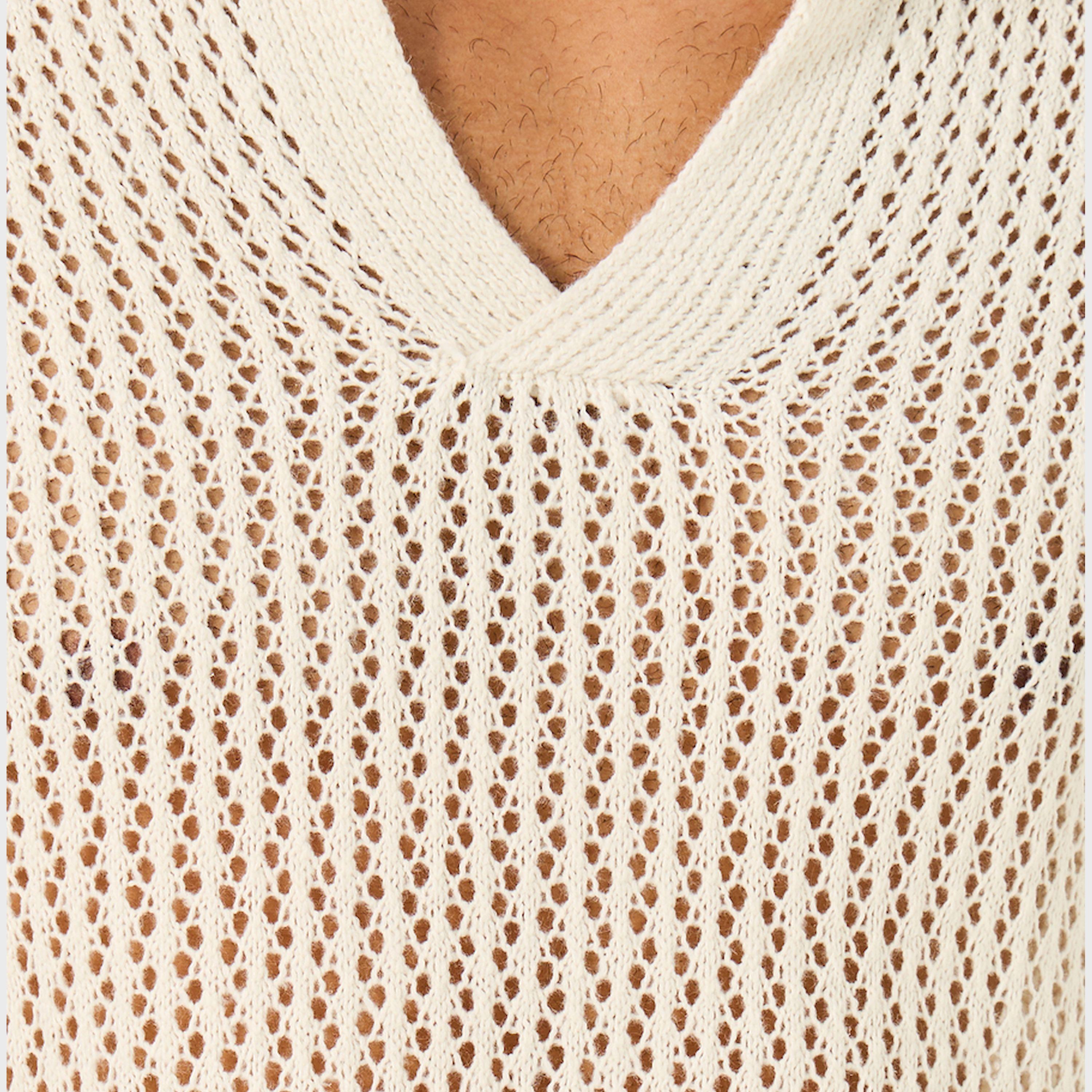 Styli Contrast Sleeve Stripes Crochet Knit Relaxed Polo-men-clothing-tshirtsandpolos-polos-image-3