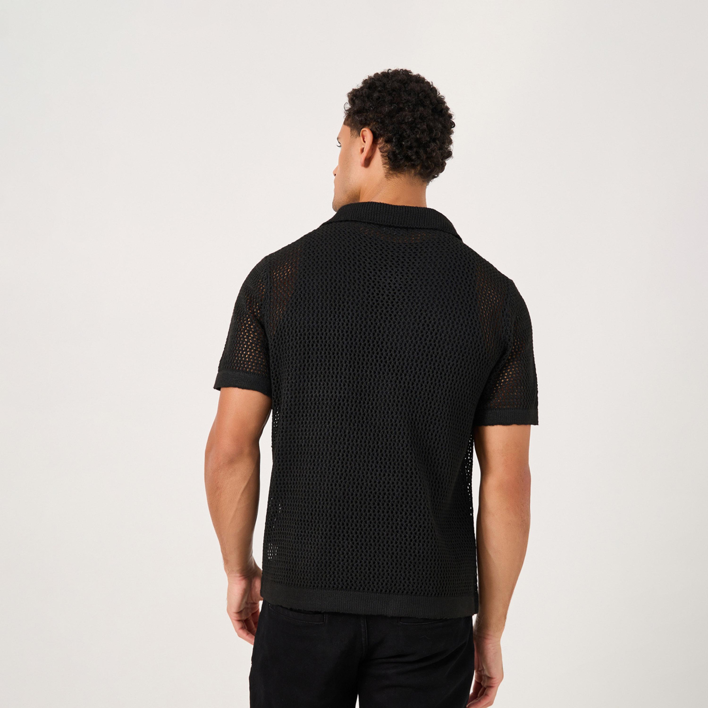 Styli Contrast Pocket Relaxed Crochet Knit Polo-men-clothing-tshirtsandpolos-polos-image-4