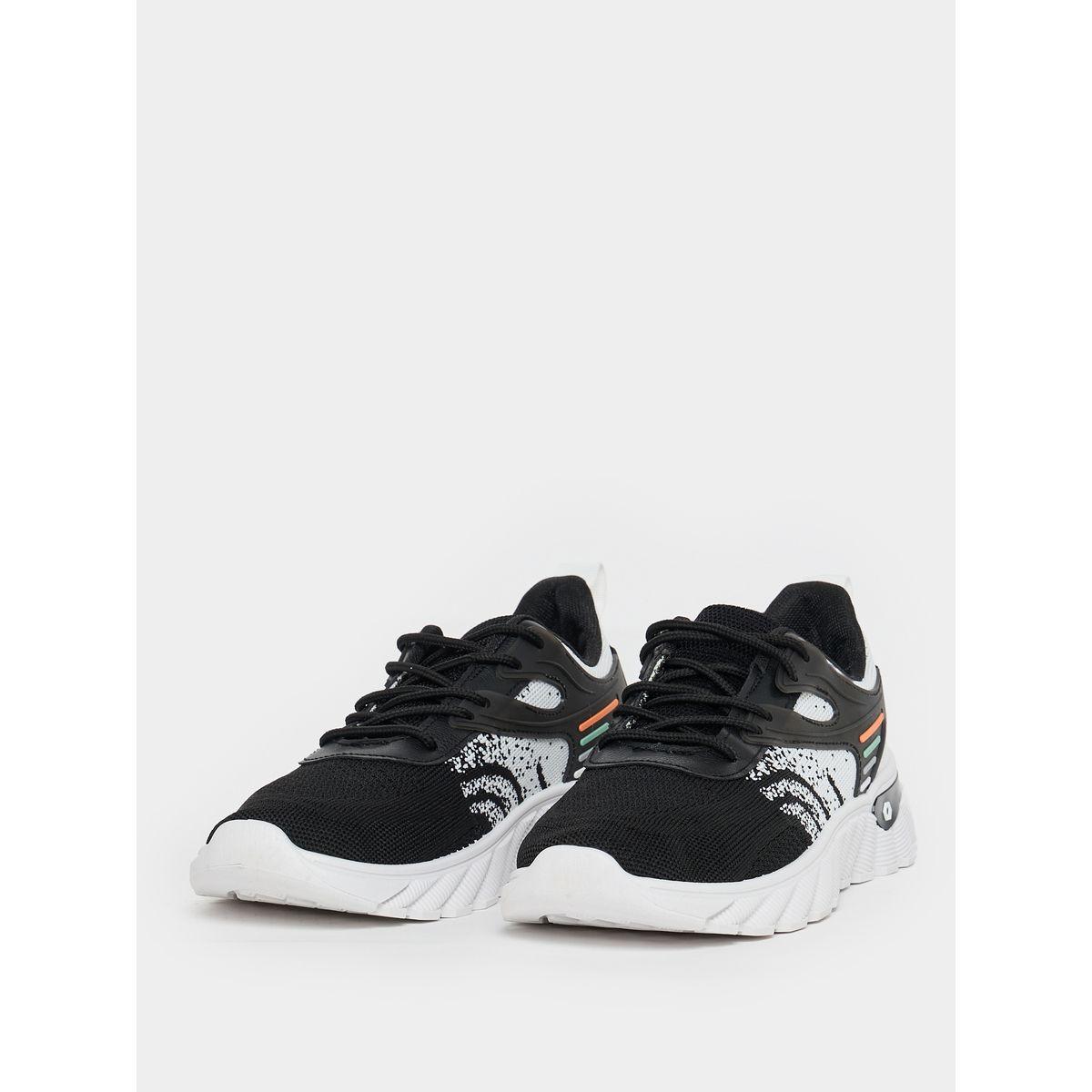 Styli Knitted Lace Up Graphic Print Sneakers-men-shoes-sneakers-image-2