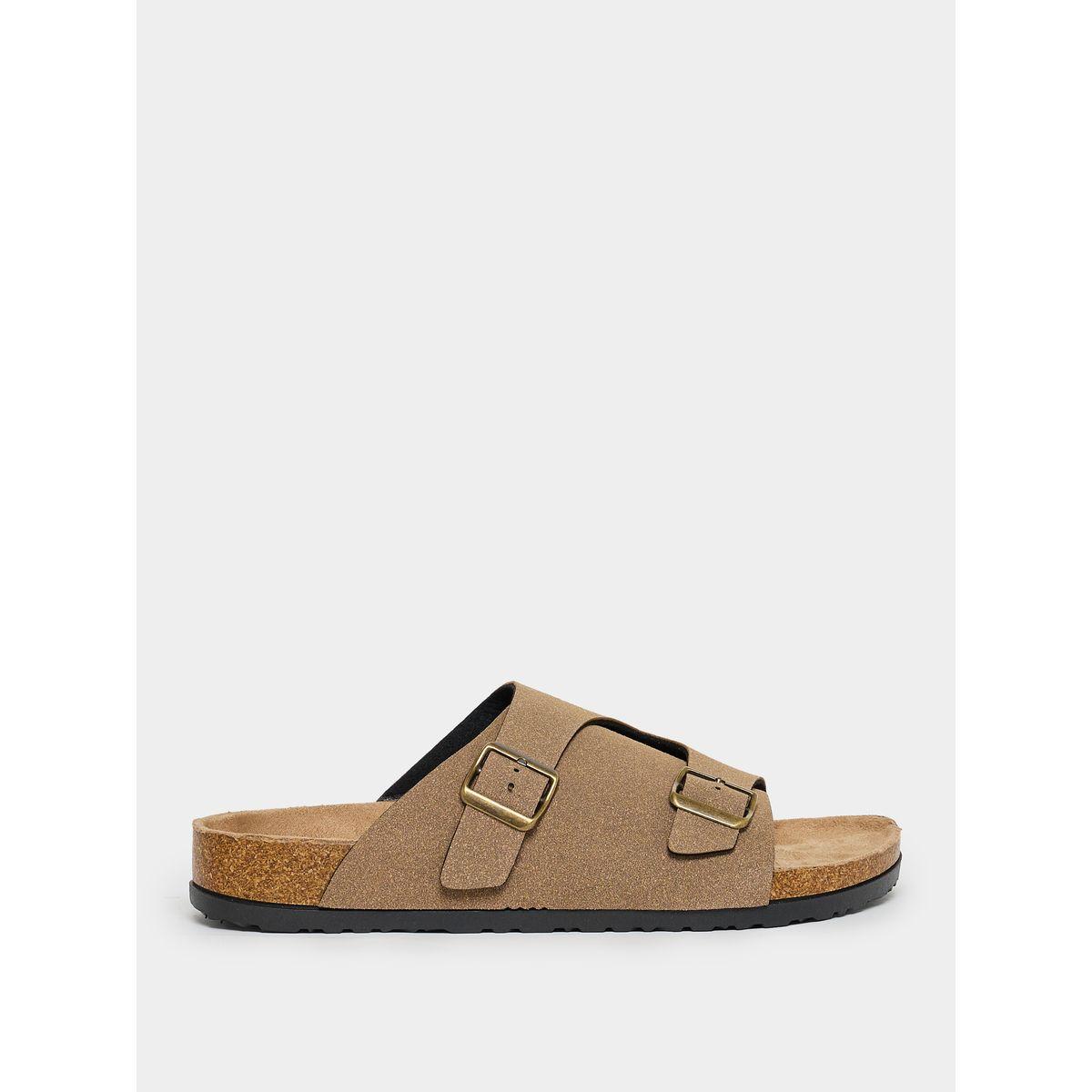 Styli Double Buckle Strap Slip On Sandals-men-shoes-sandals-image-1