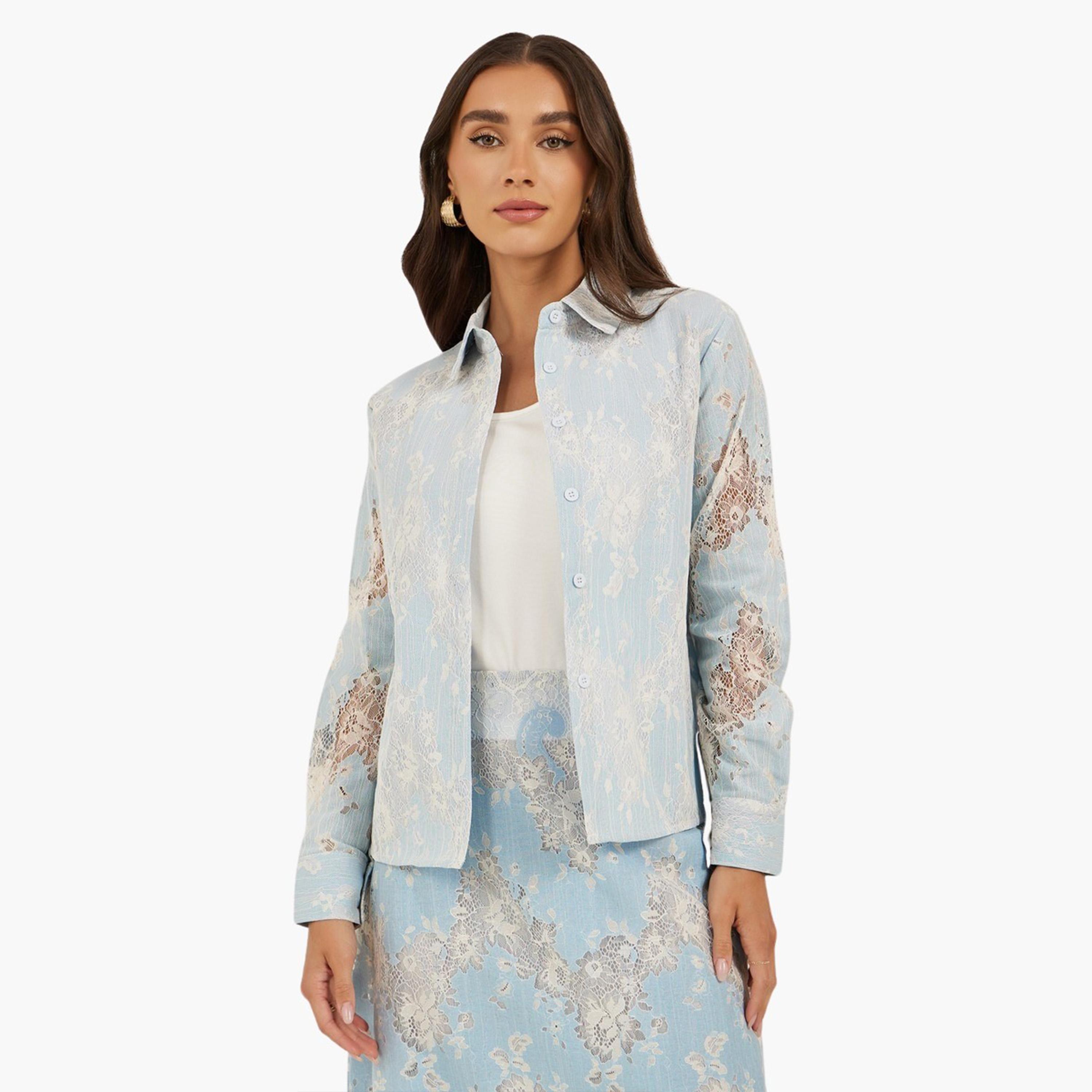 Styli Lace Boxy Buttoned Top-women-clothing-shirtsandblouses-blouses-image-2