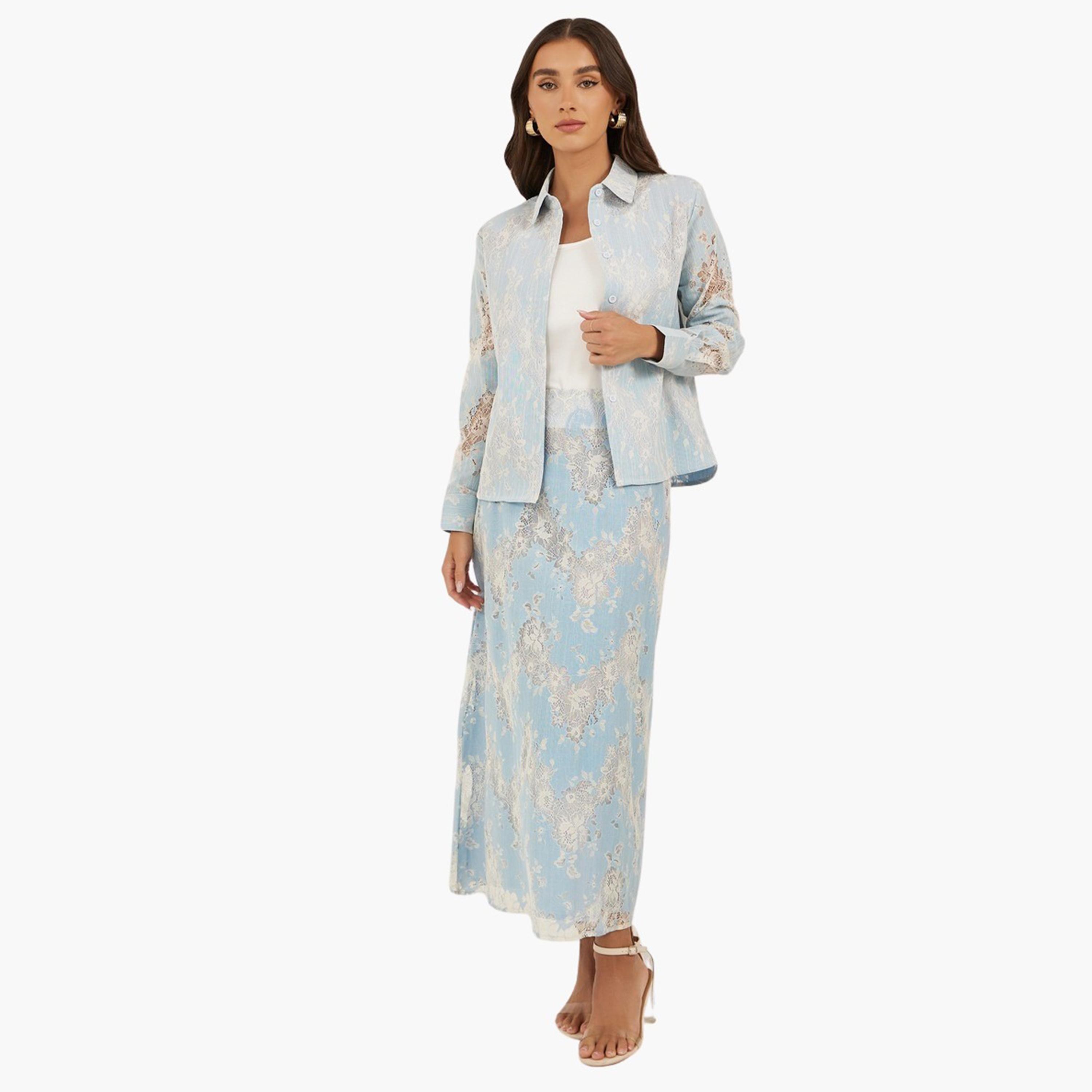 ستايلي-  بلوزة دانتيل مربعة بأزرار-women-clothing-shirtsandblouses-blouses-image-3
