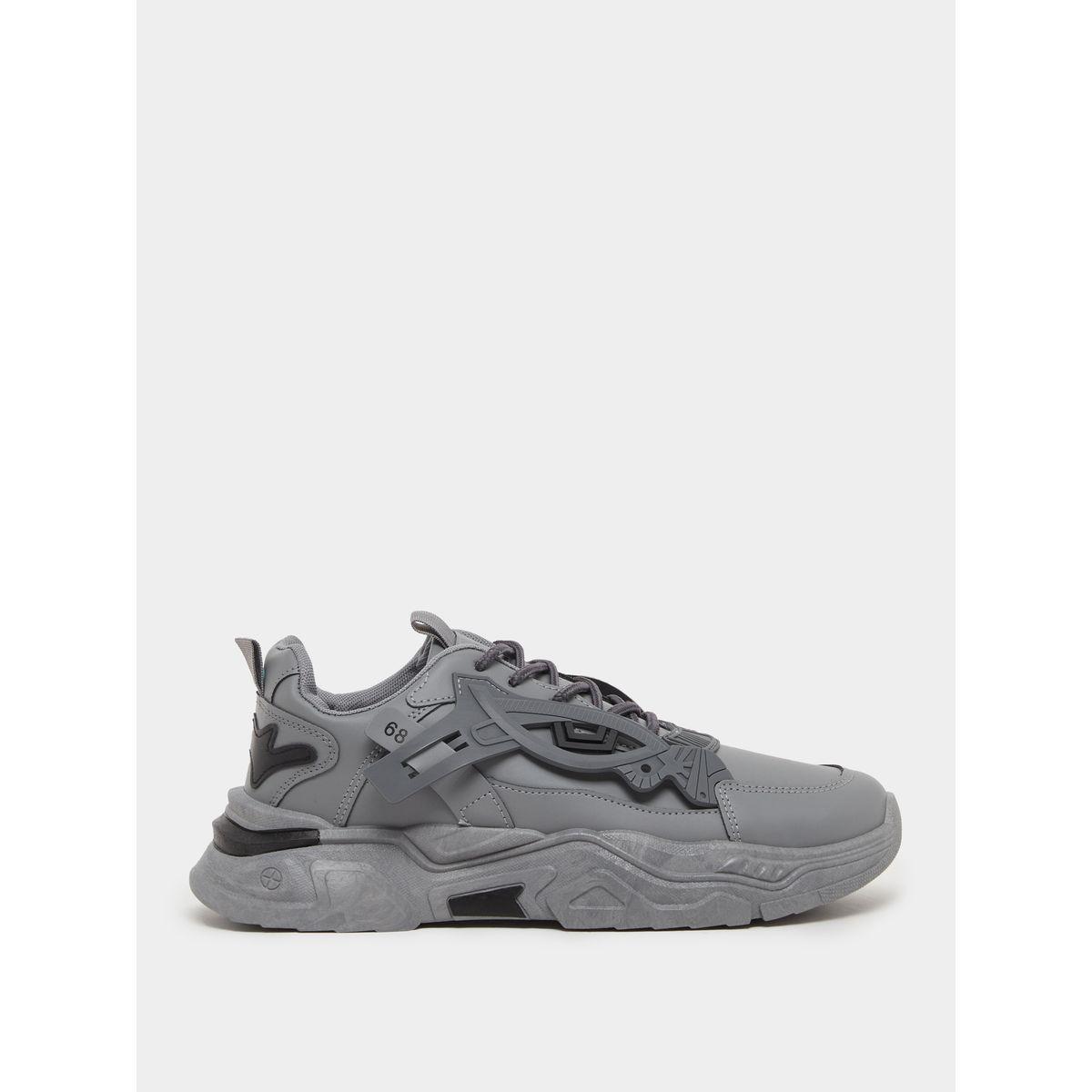 Chunky Sole Lace Up Breathable Sneakers-men-shoes-sneakers-image-1