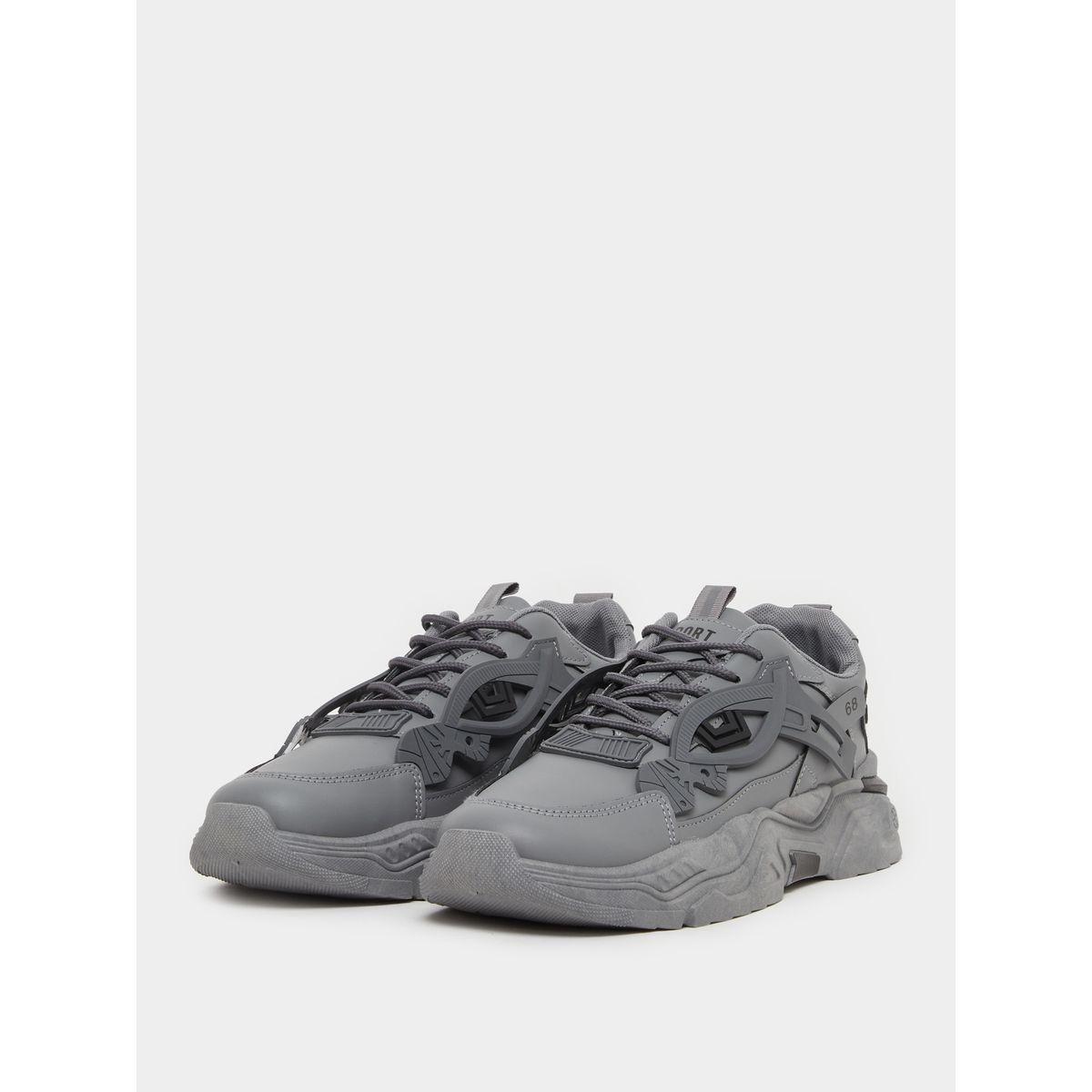 Chunky Sole Lace Up Breathable Sneakers-men-shoes-sneakers-image-2