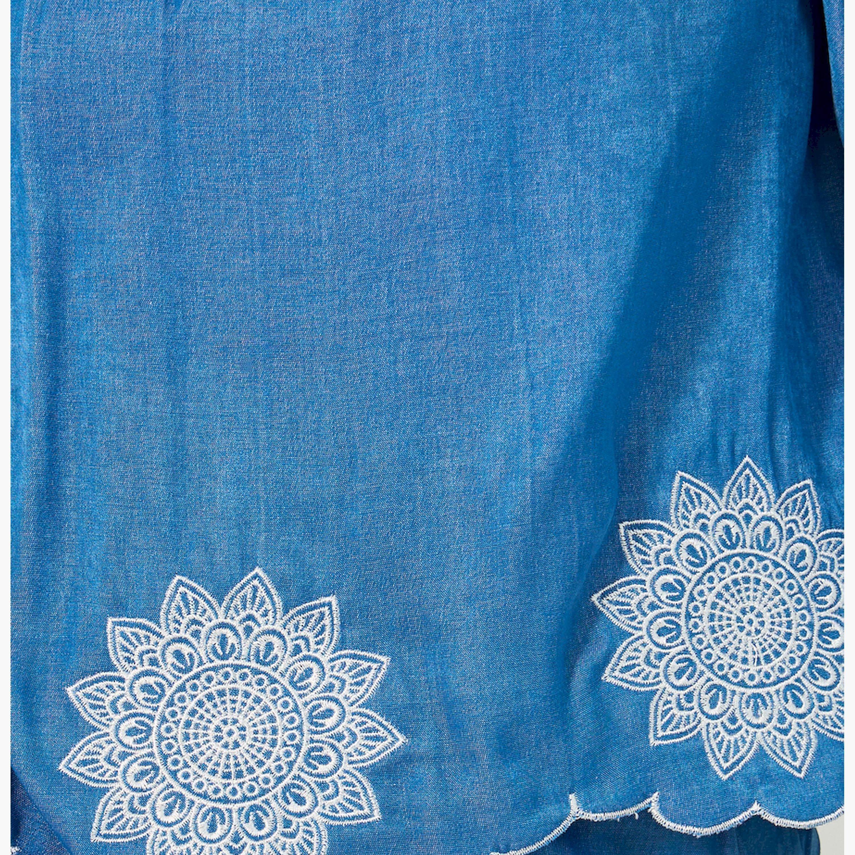 ستايلي - بلوزة بأكمام منفوخة مطرزة مع حاشية صدفية-women-clothing-shirtsandblouses-blouses-image-3
