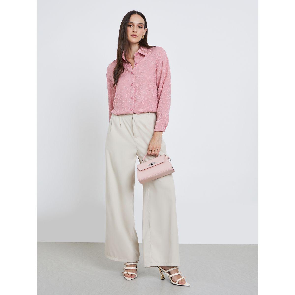 Styli Oversized Jacquard Pattern Buttoned Shirt-women-clothing-shirtsandblouses-shirts-image-2