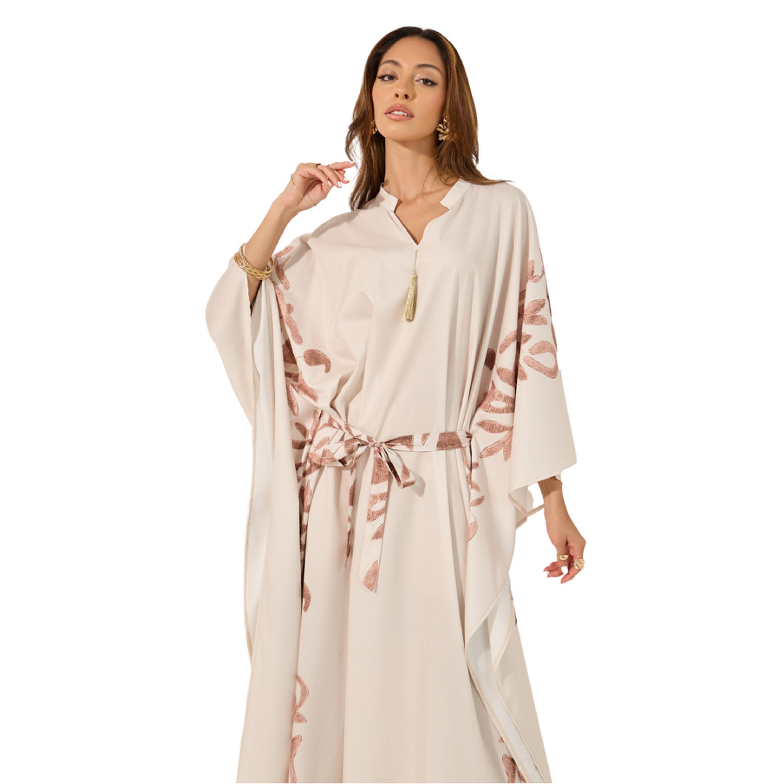 أميرة x ستايلي قفطان مطبع بأربطة وشراشيب-women-arabicclothing-kaftan-image-3